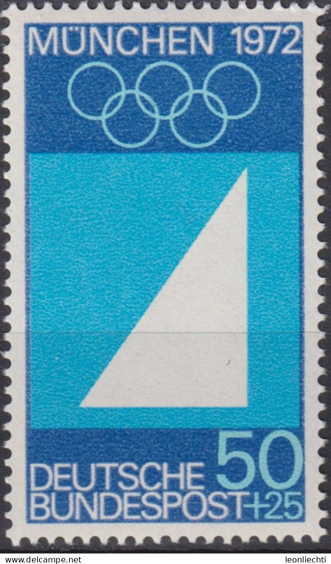 1969 Deutschland > BRD, ** Mi:DE 590, Sn:DE B449, Yt:DE 453, Olympische Sommerspiele München 1972, Segeln - Sailing