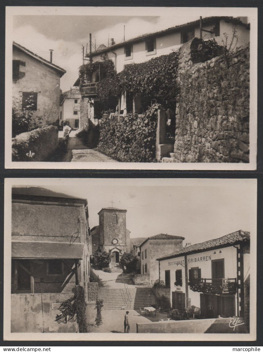 BIRIATOU - PYRENEES ATLANTIQUES / 2 CARTES PHOTO - EGLISE - RESTAURANT HIRIBARREN (ref 2663) - Biriatou