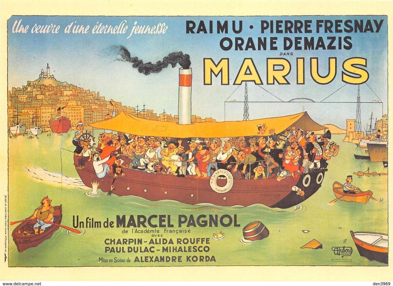 Albert DUBOUT - Editions Jean Dubout N'D 2 - Affiche Du Film Marius De Marcel Pagnol - Bateau L'Escartefigue Marseille - Dubout