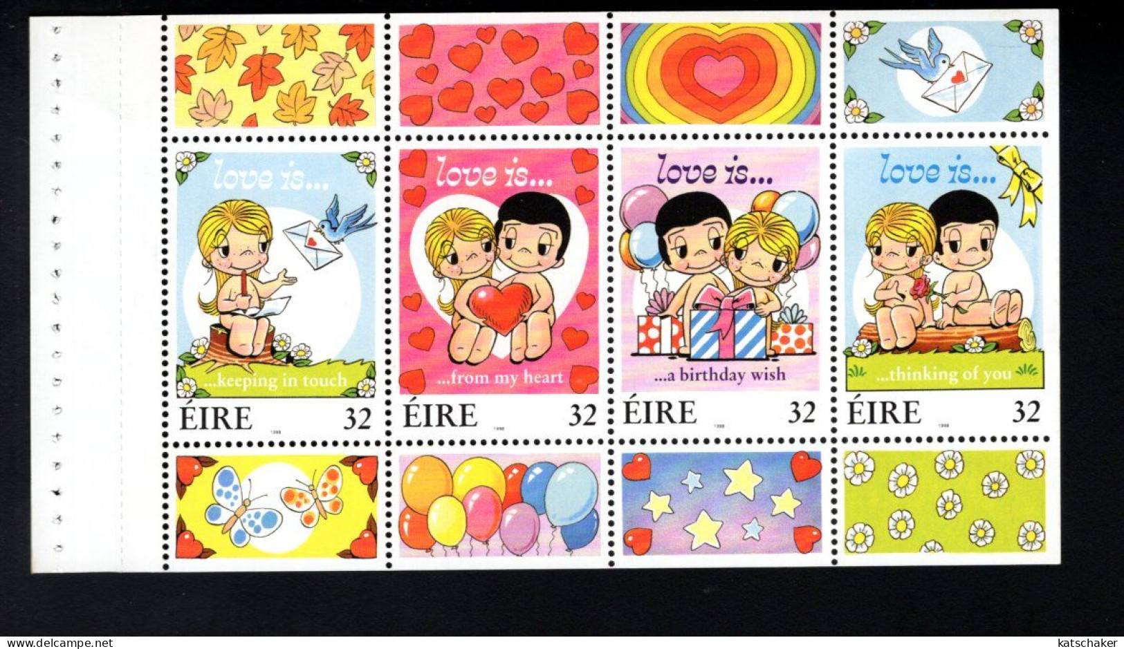 1987199368 1998 (XX) SCOTT 1100A POSTFRIS MINT NEVER HINGED - BOOKLET PANE LOVE STAMPS - Ungebraucht