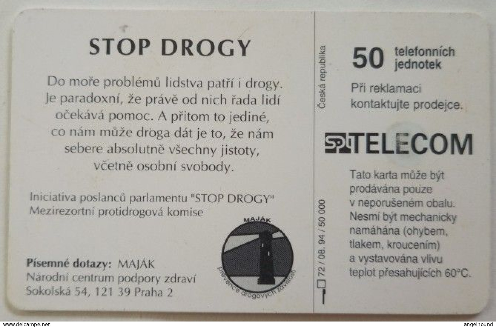 Czech Republic SPT 50 UNits - Stop Drugs - Repubblica Ceca