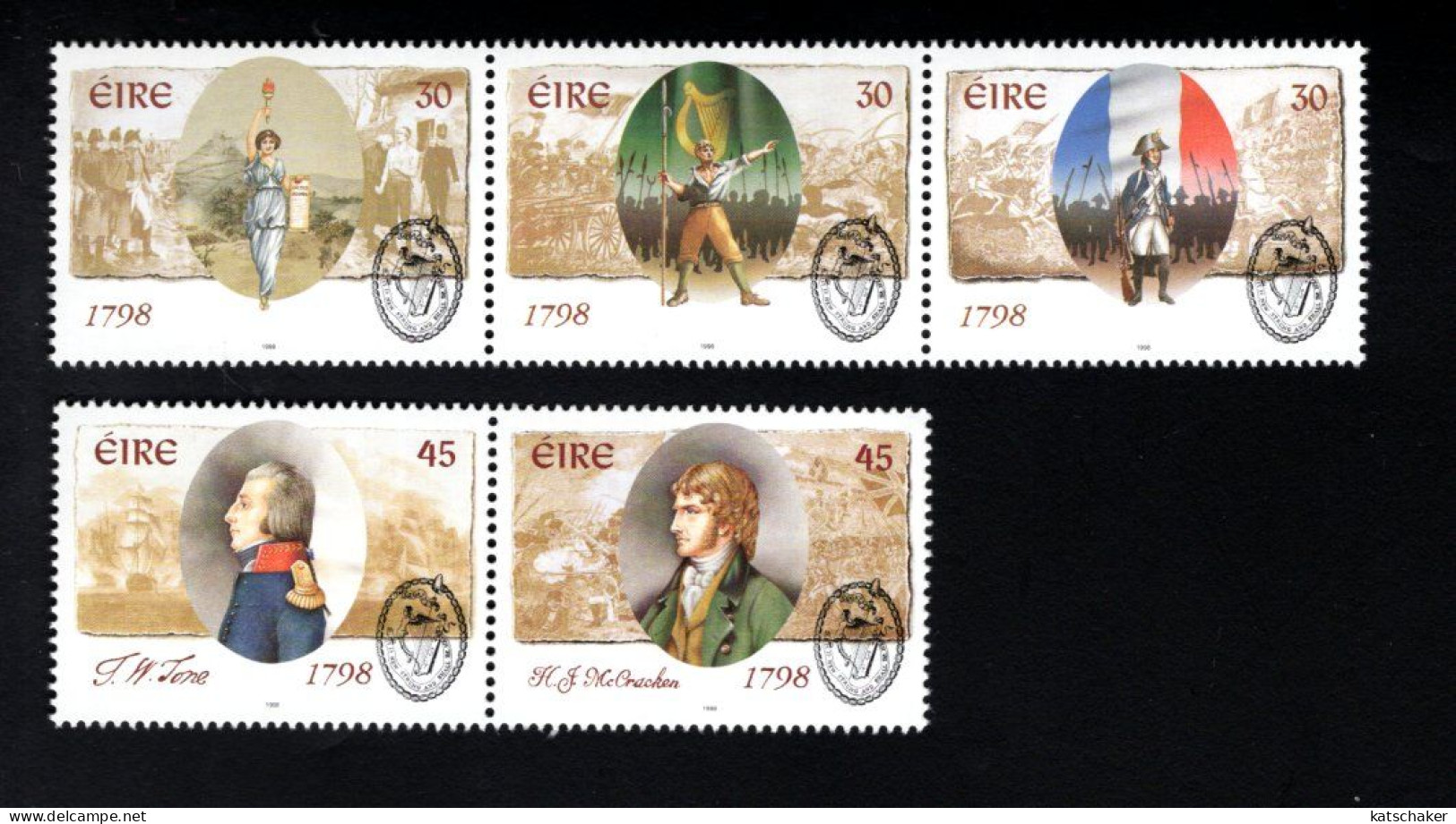 1987228948 1998 SCOTT 1130A + 1132A (XX) POSTFRIS MINT NEVER HINGED - 1798 REBELLION BICENTENAIRE - Ungebraucht