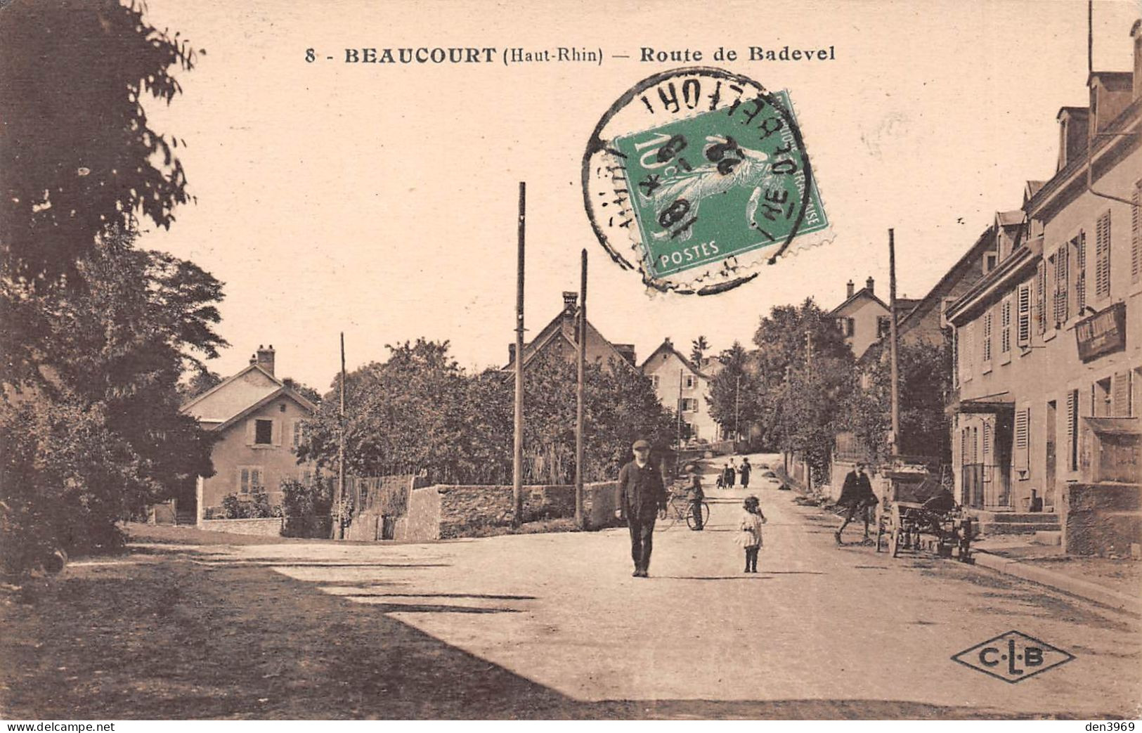 BEAUCOURT (Territoire-de-Belfort) - Route De Badevel - Voyagé 1922 (2 Scans) - Beaucourt