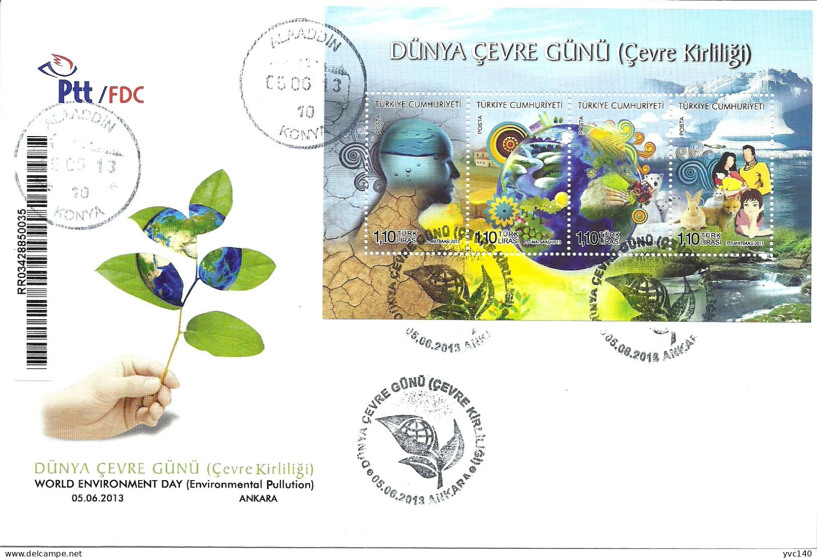 Turkey; FDC 2013 World Environment Day - Milieuvervuiling