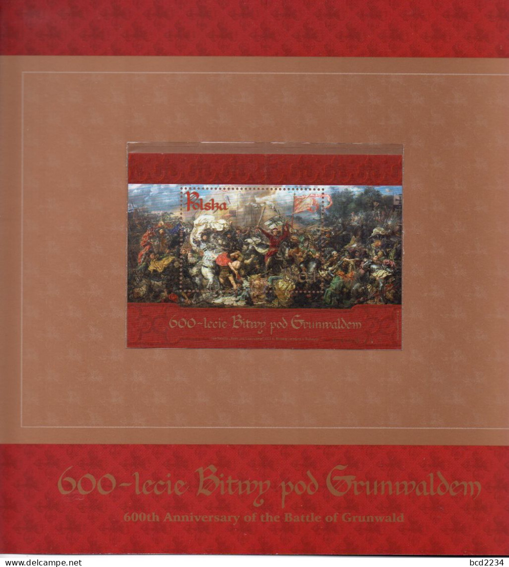 POLAND 2010 POLISH POST OFFICE LIMITED EDITION FOLDER: 600TH ANNIV BATTLE GRUNWALD MS PLUS ENVELOPE MATEJKO PAINTING ART - Covers & Documents