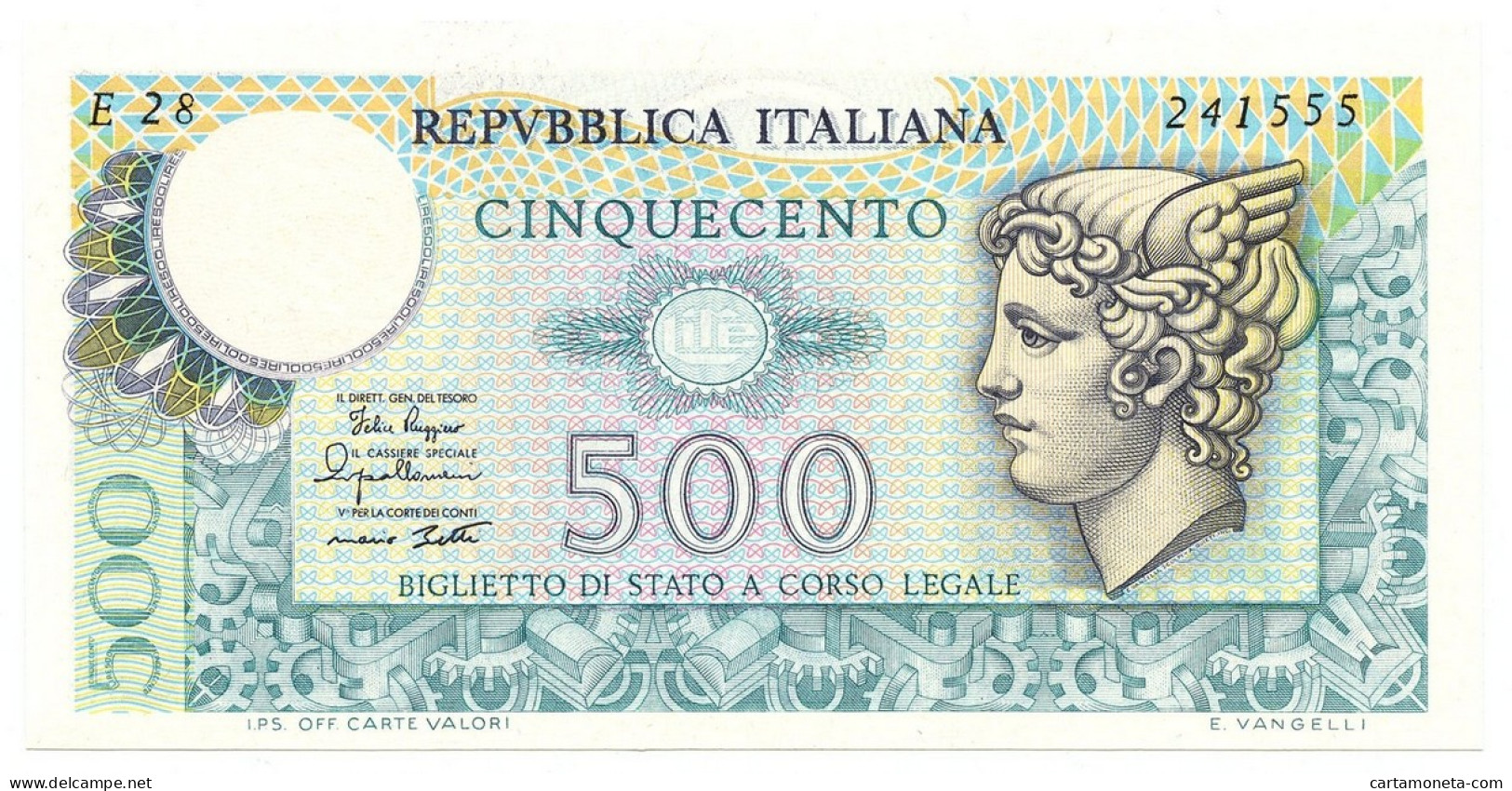 500 LIRE BIGLIETTO DI STATO MERCURIO 02/04/1979 FDS - Other & Unclassified