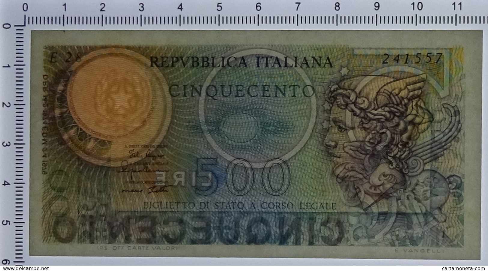 500 LIRE BIGLIETTO DI STATO MERCURIO 02/04/1979 FDS - Autres & Non Classés