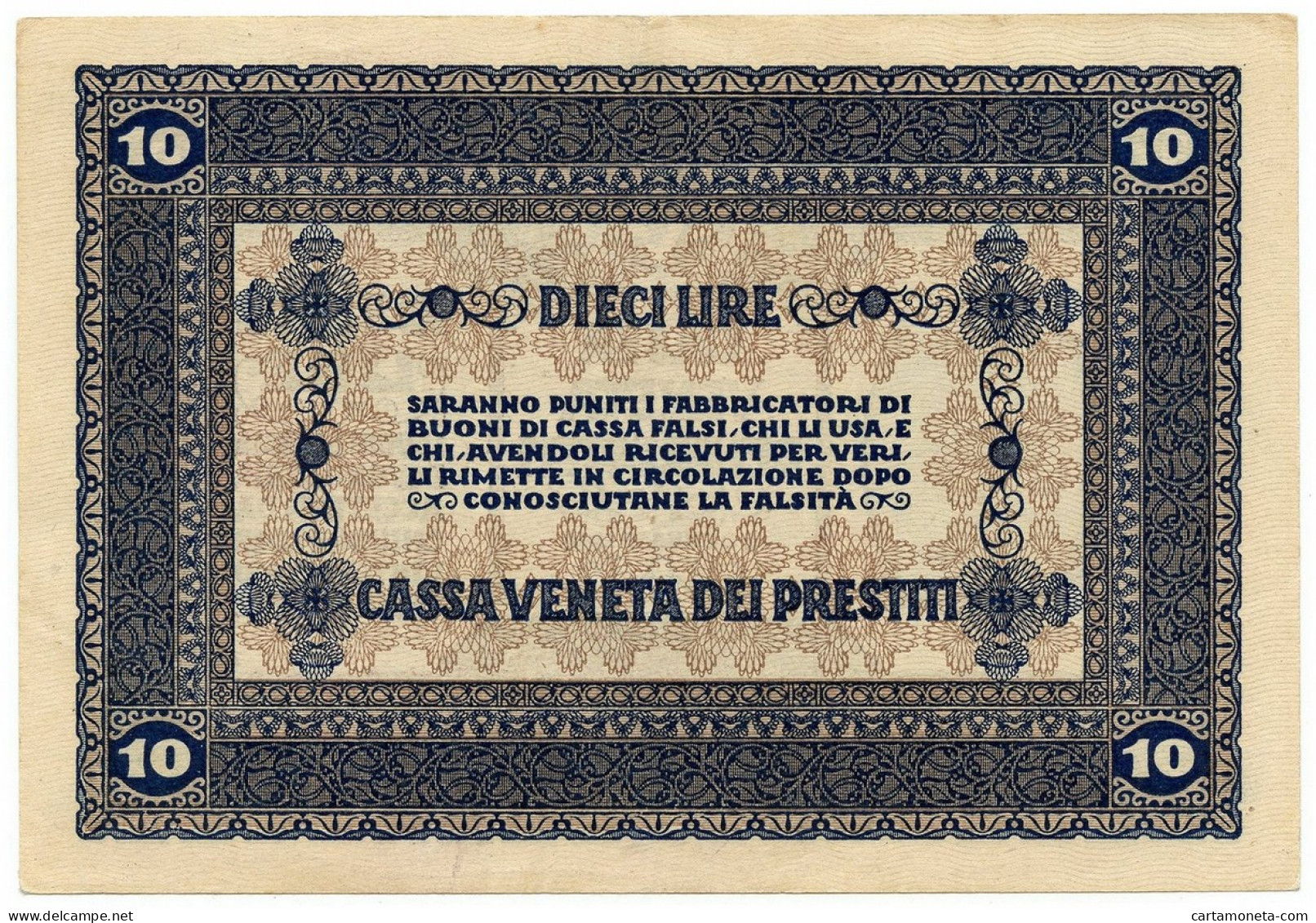 10 LIRE CASSA VENETA DEI PRESTITI OCCUPAZIONE AUSTRIACA 02/01/1918 SPL- - Besetzung Venezia
