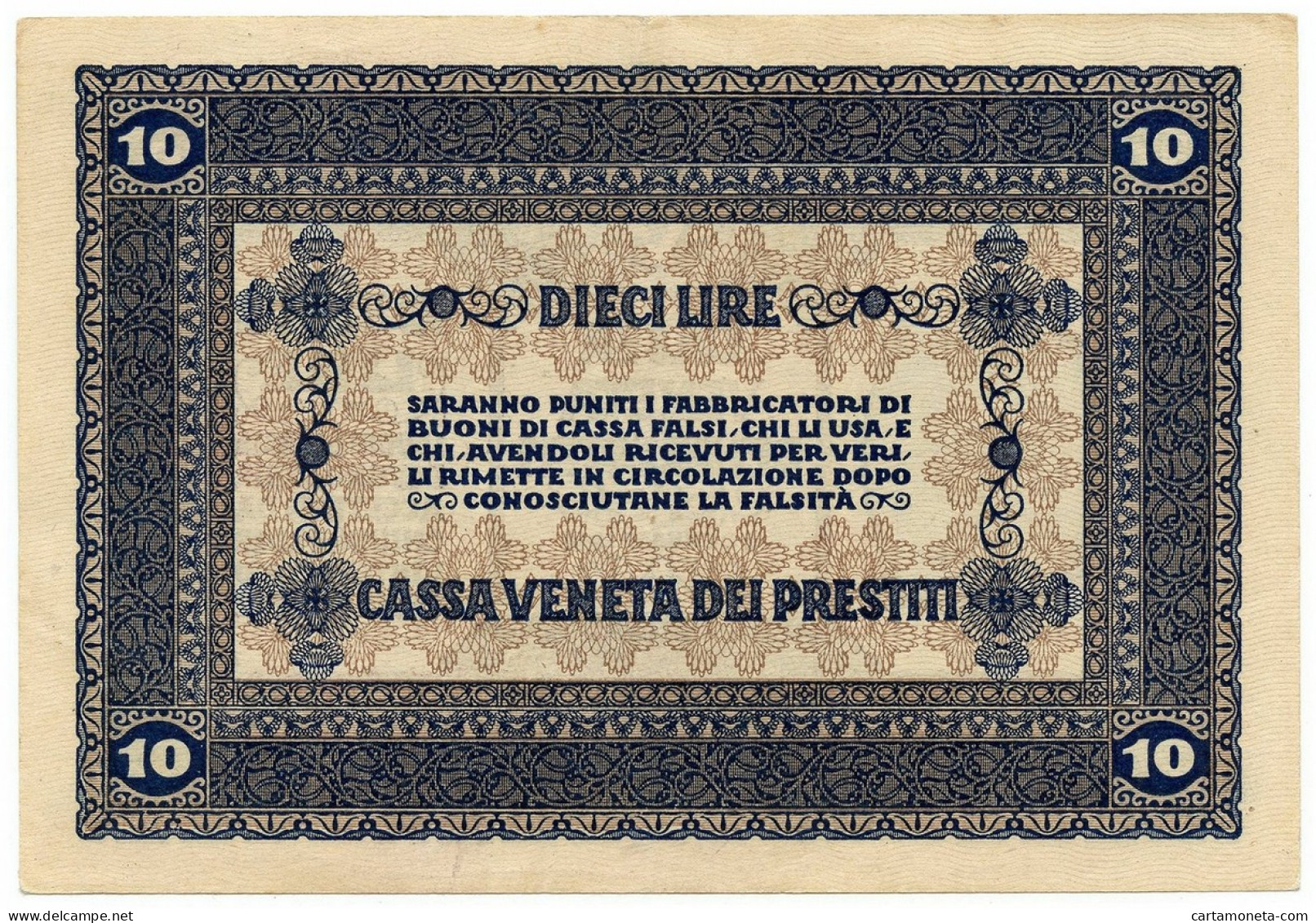 10 LIRE CASSA VENETA DEI PRESTITI OCCUPAZIONE AUSTRIACA 02/01/1918 SPL- - Oostenrijkse Bezetting Van Venetië