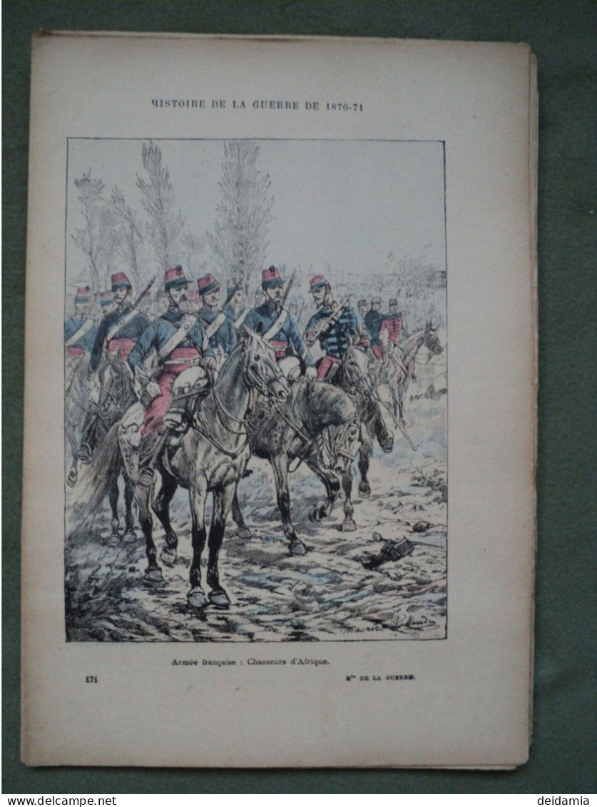 LOT DE 13 FASCICULES HISTOIRE DE GUERRE 1870 / 71. FIN XIX° ILLUSTRATIONS DE MAURICE PALLANDRES. N° 166 / 171 / 176 / 18 - Voertuigen