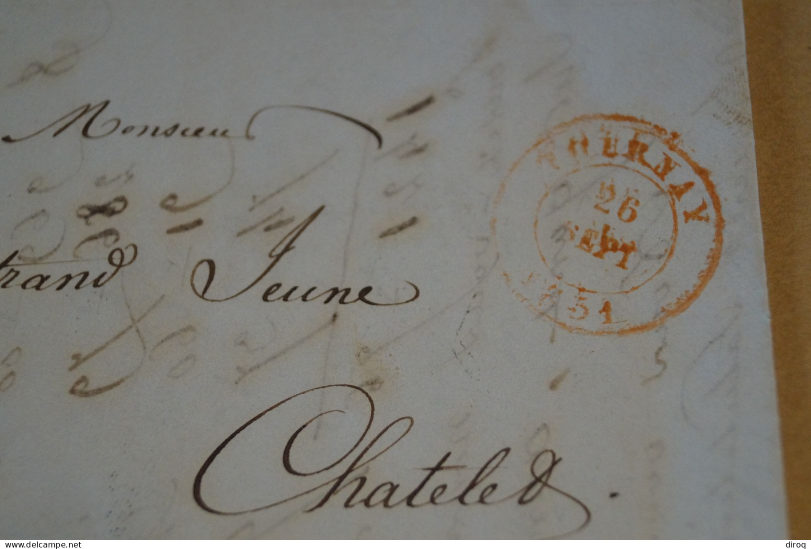 Bel Envoi,très Belle Oblitération Poste,belle Marge,Châtelineau Et Tournai 1851 - 1849-1850 Medaillons (3/5)