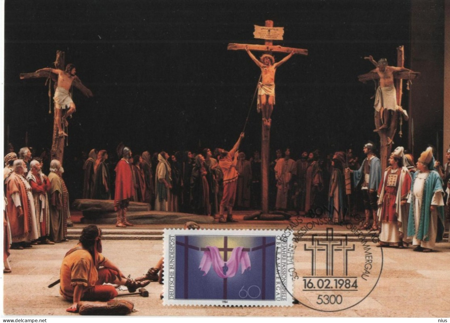 Germany Deutschland 1984 Maximum Card, 350 Jahre Passionsspiele Oberammergau, Canceled In Bonn - 1981-2000