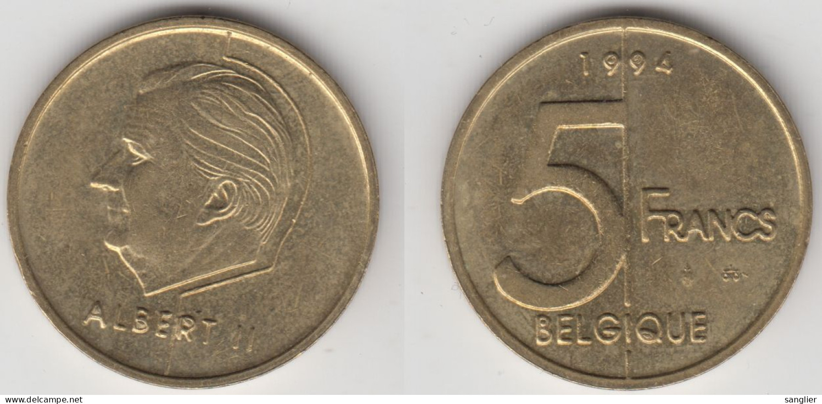 BELGIQUE 5 FRS 1994 FR ( FAUTEE COIN BOUCHE) - 5 Frank