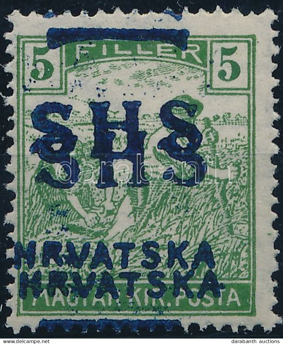 ** SHS 1918 Arató 5f Kettős Felülnyomással. Signed: Bodor. Certificate: Zrinjscak - Other & Unclassified