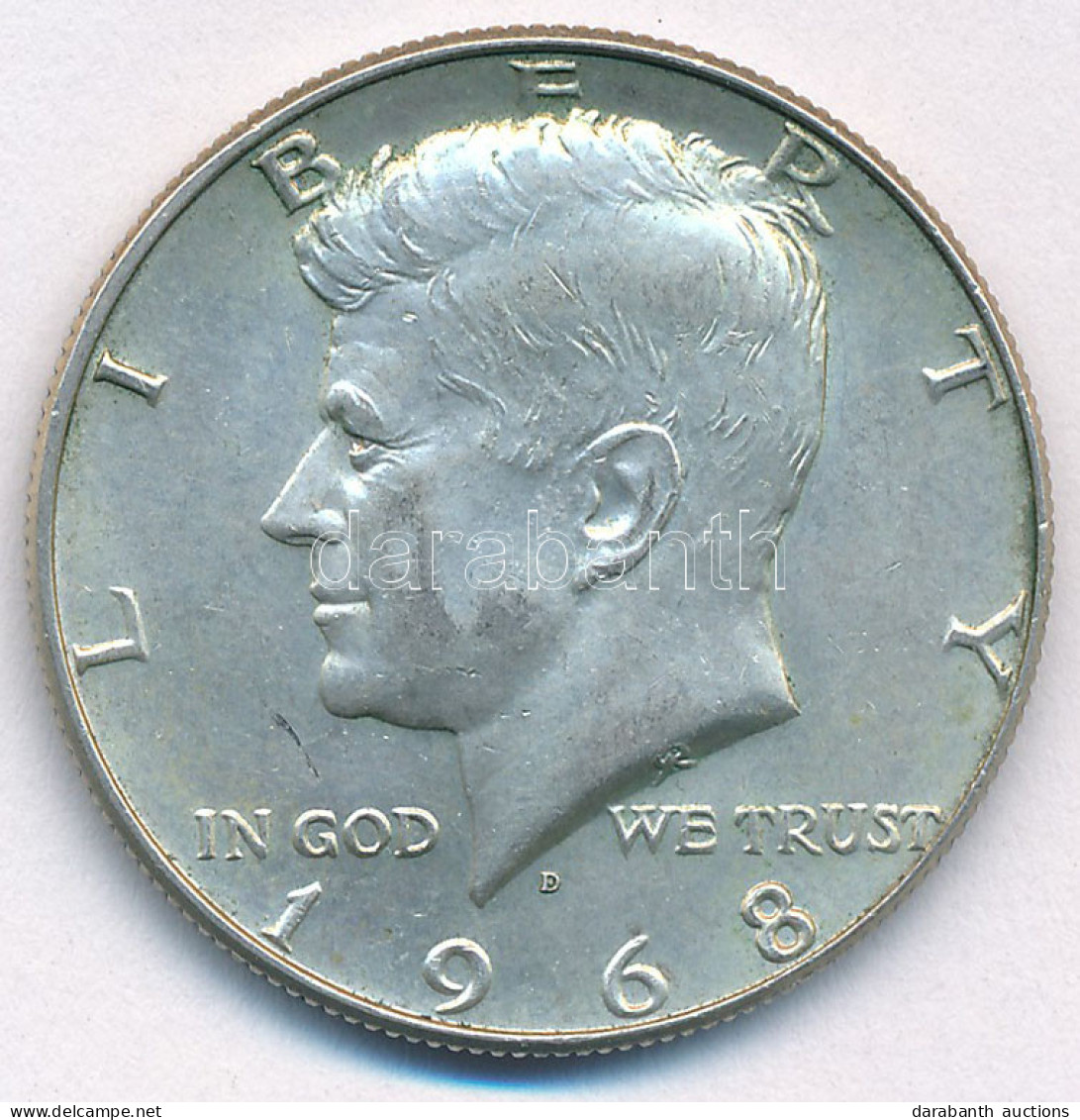 Amerikai Egyesült Államok 1968D 1/2$ Ag "Kennedy" T:AU Patina, Kis Karc USA 1968D 1/2 Dollar Ag "Kennedy" C:AU Patina, S - Ohne Zuordnung