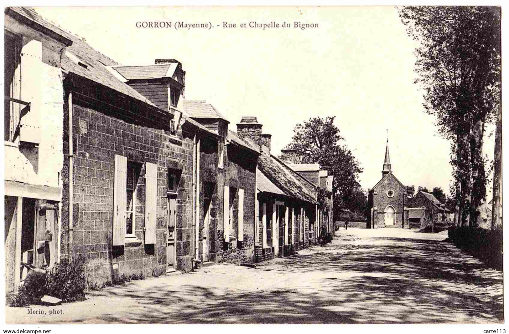 53 - B22502CPA - GORRON - Rue Et Chapelle Du Bignon - Très Bon état - MAYENNE - Gorron