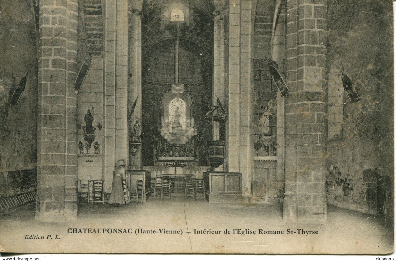 CPA - CHATEAUPONSAC - INTERIEUR DE L'EGLISE ROMANE SAINT-THYRSE - Chateauponsac