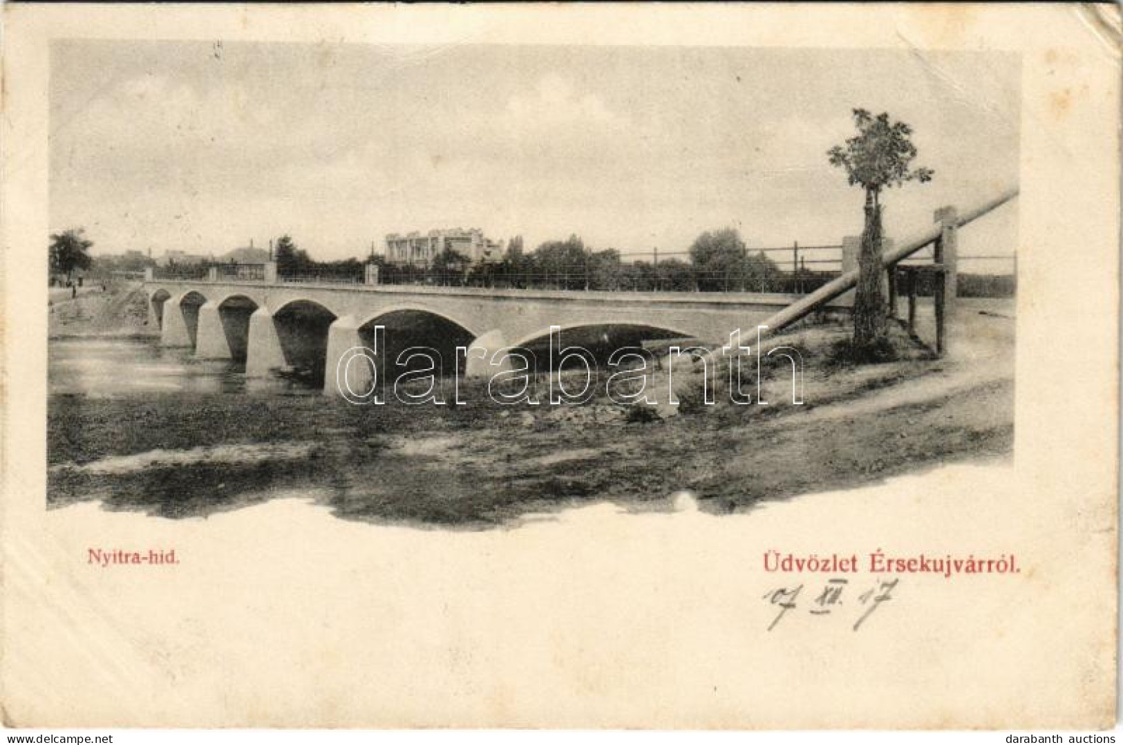 T3 1907 Érsekújvár, Nové Zámky; Nyitra Híd. Conlegner I. és Fia Kiadása / Nitra River Bridge (EK) - Ohne Zuordnung