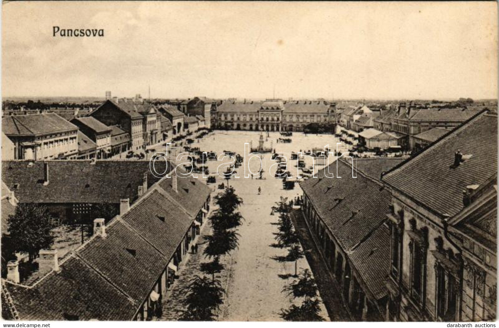 ** T2/T3 Pancsova, Pancevo; Ferenc József Tér, Piac. Horovitz Adolf és Fia Kiadása / Square, Market - Unclassified