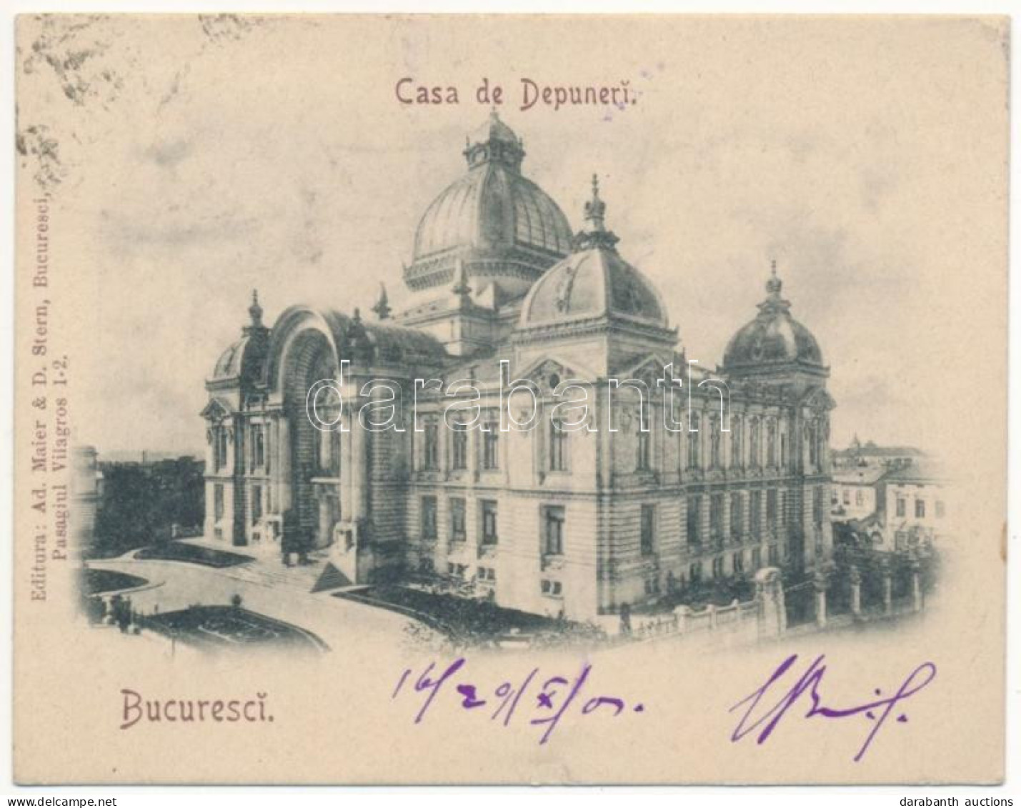 T2/T3 1901 Bucharest, Bukarest, Bucuresti, Bucuresci; Casa De Depuneri / Palace Of The Deposits And Consignments (9 Cm X - Non Classés