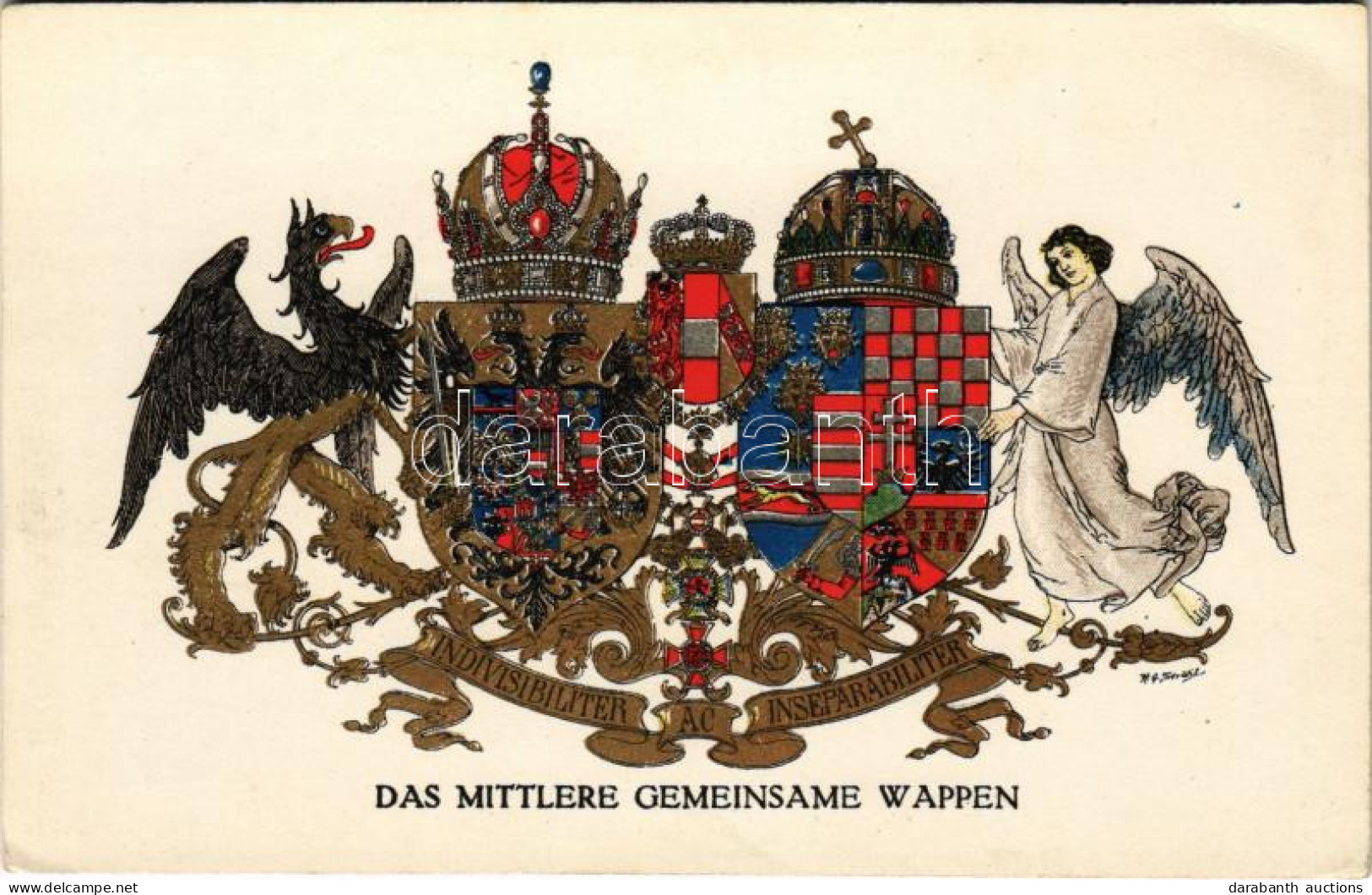 ** T2/T3 Das Mittlere Gemeinsame Wappen / The Middle Common Coat Of Arms. Viribus Unitis. Offizielle Karte Für Rotes Kre - Non Classés