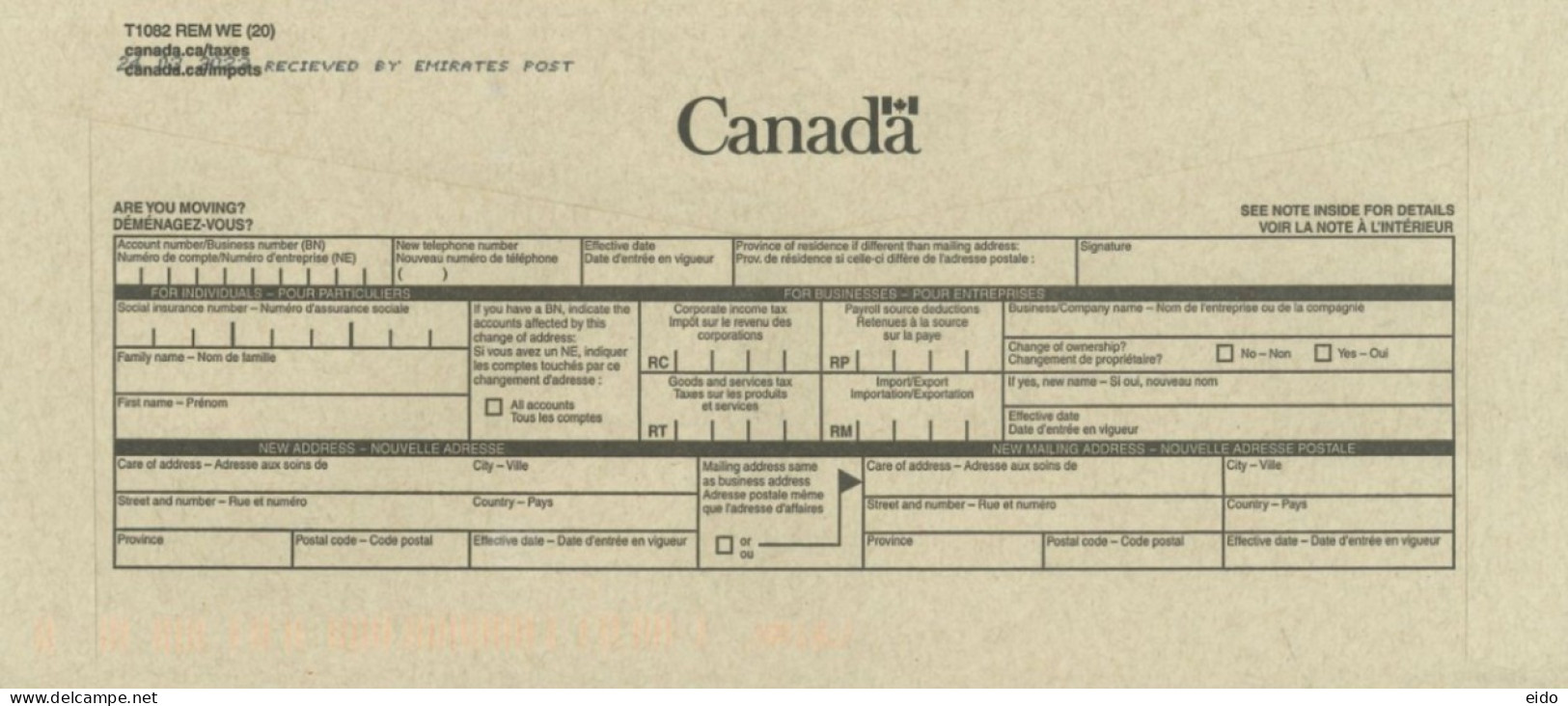 CANADA - 2023, P0STAGE PAID FRANKING MACHINE COVER TO DUBAI. - Cartas & Documentos