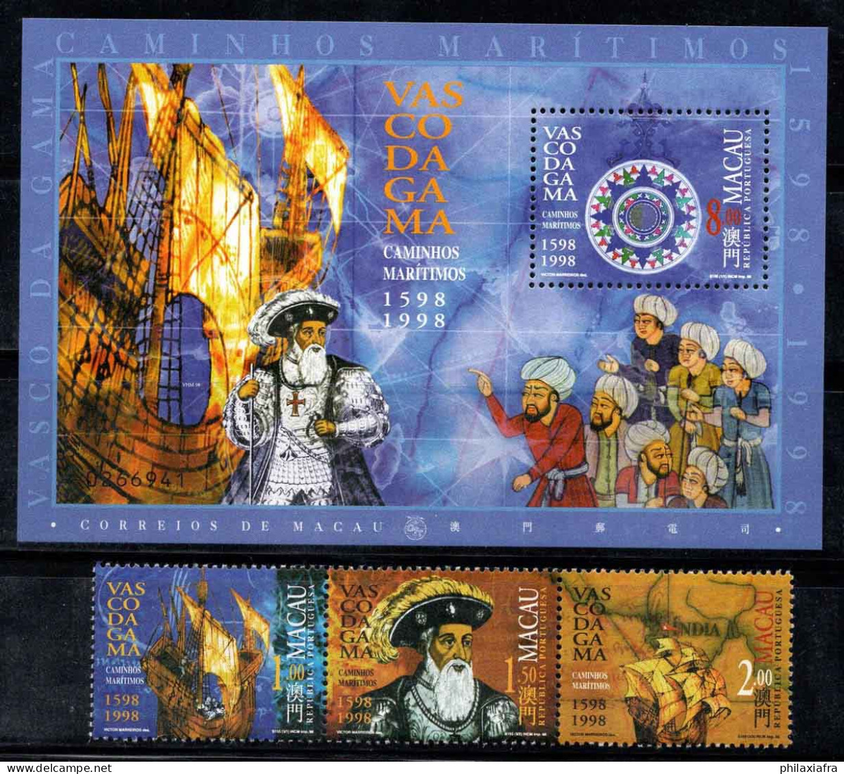 Macao 1998 Mi. Bl. 54 I, 965 I Bloc Feuillet 100% Neuf ** Vasco De Gama - Blocs-feuillets