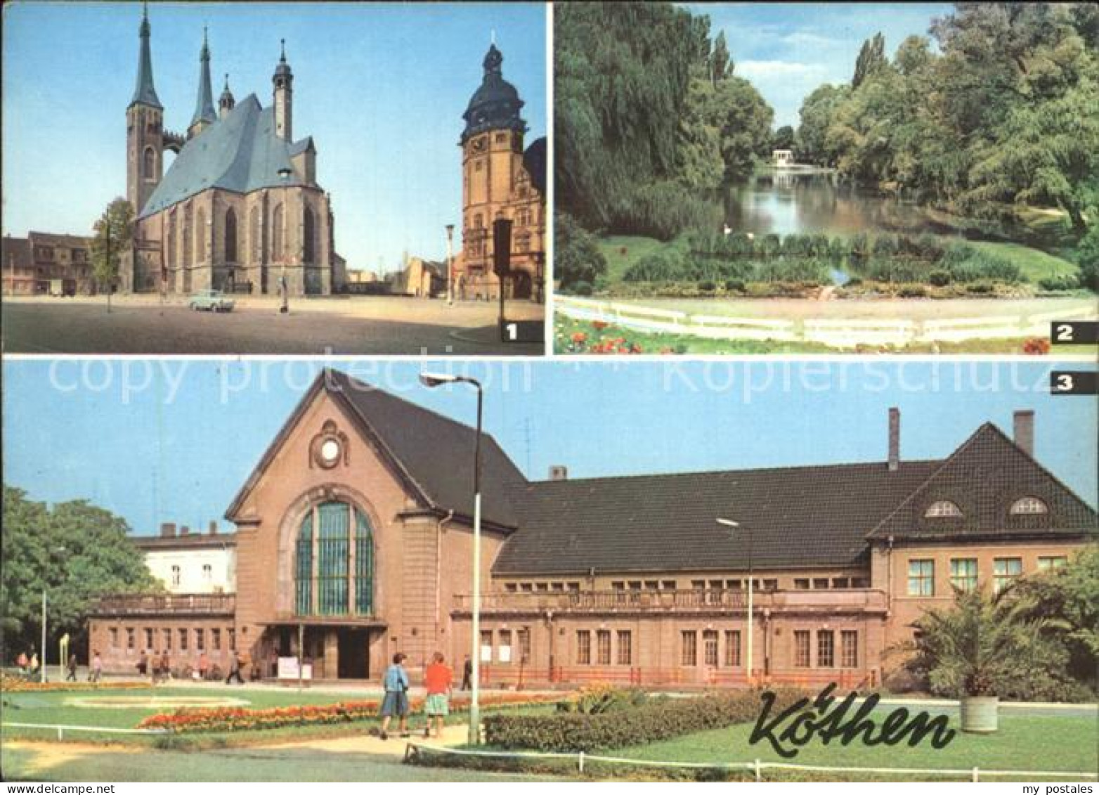 72316556 Koethen Anhalt Marktplatz St Jakobskirche Rathaus Hubertusteich Bahnhof - Koethen (Anhalt)