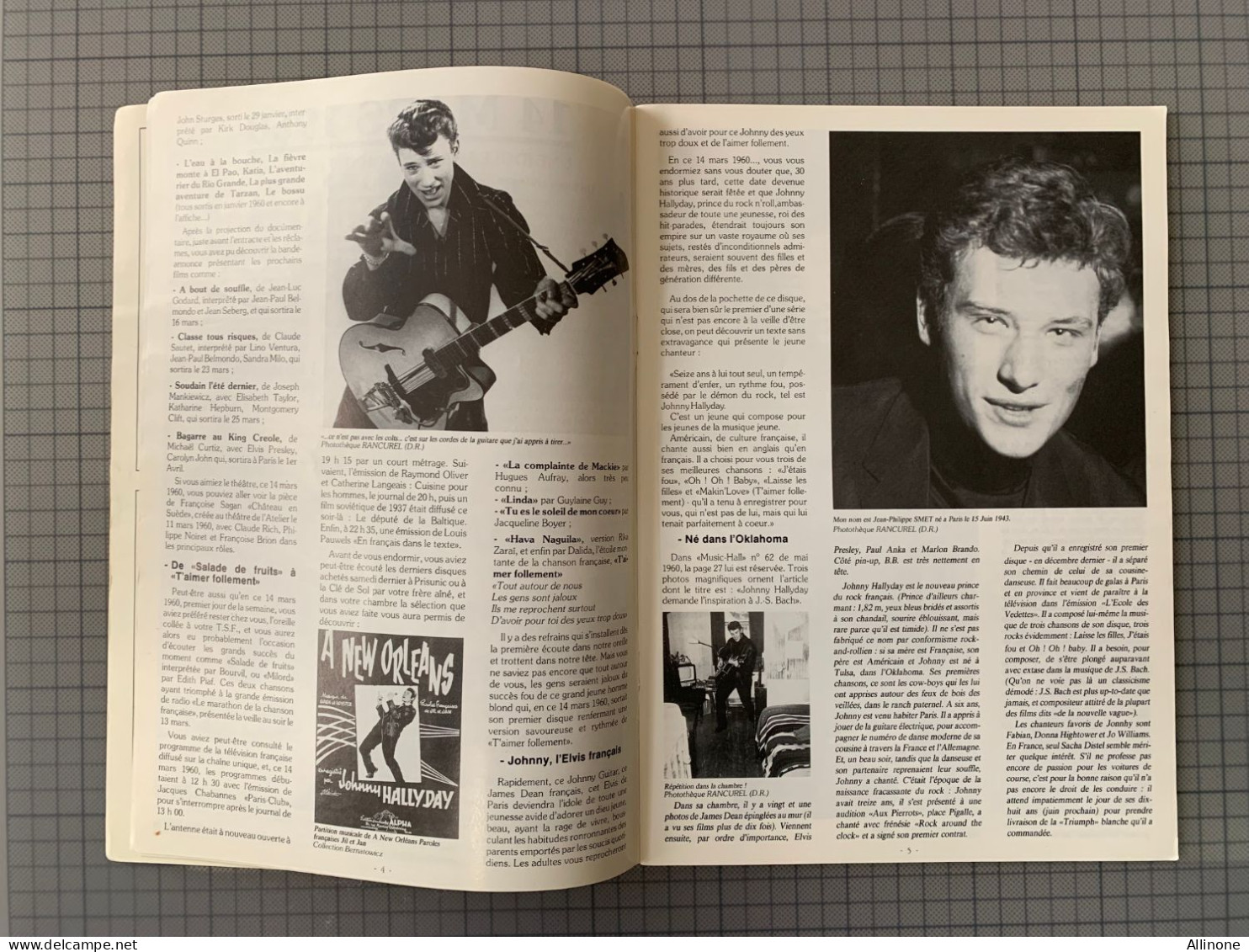 JOHNNY HALLYDAY CLUB DES ANNÉES 60 Mars 90 Reportages Sur Le Rock Textes Et Photos 50 Pages Dont 12 Pages Sur JOHNNY - Muziek