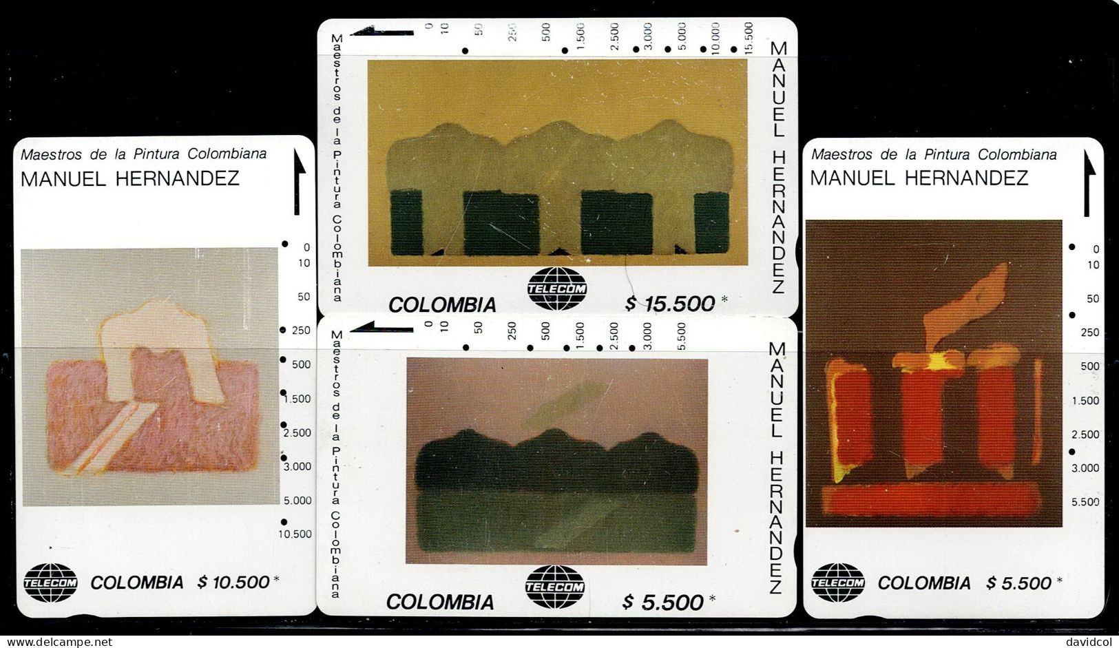 TT3-COLOMBIA TAMURA CARDS 1990's - USED SET MASTER PAINTERS - MANUEL HERNANDEZ - Colombie