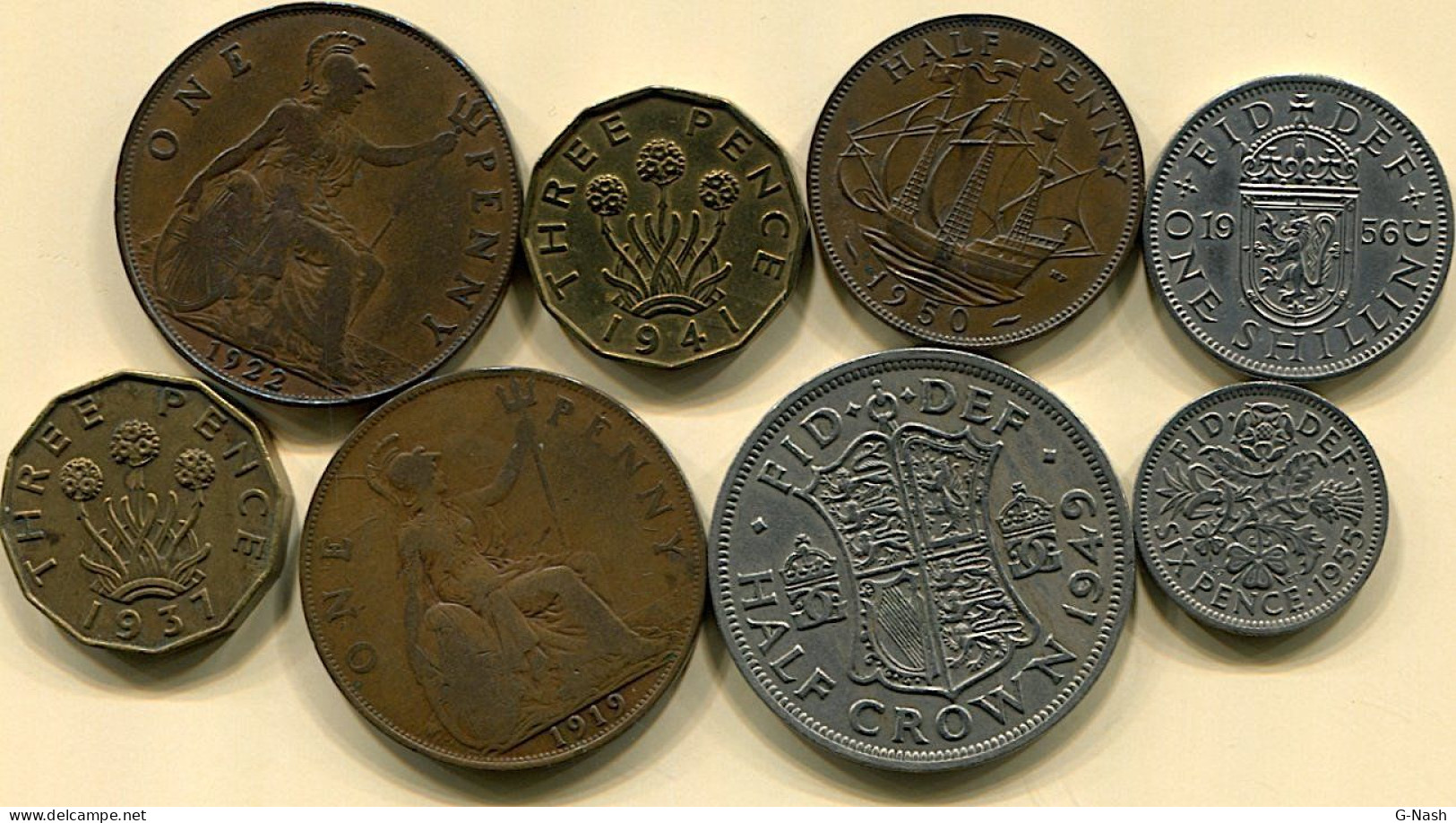 Grande-Bretagne - Lot De 8 Pièces (période 1919 - 1956) - Sammlungen