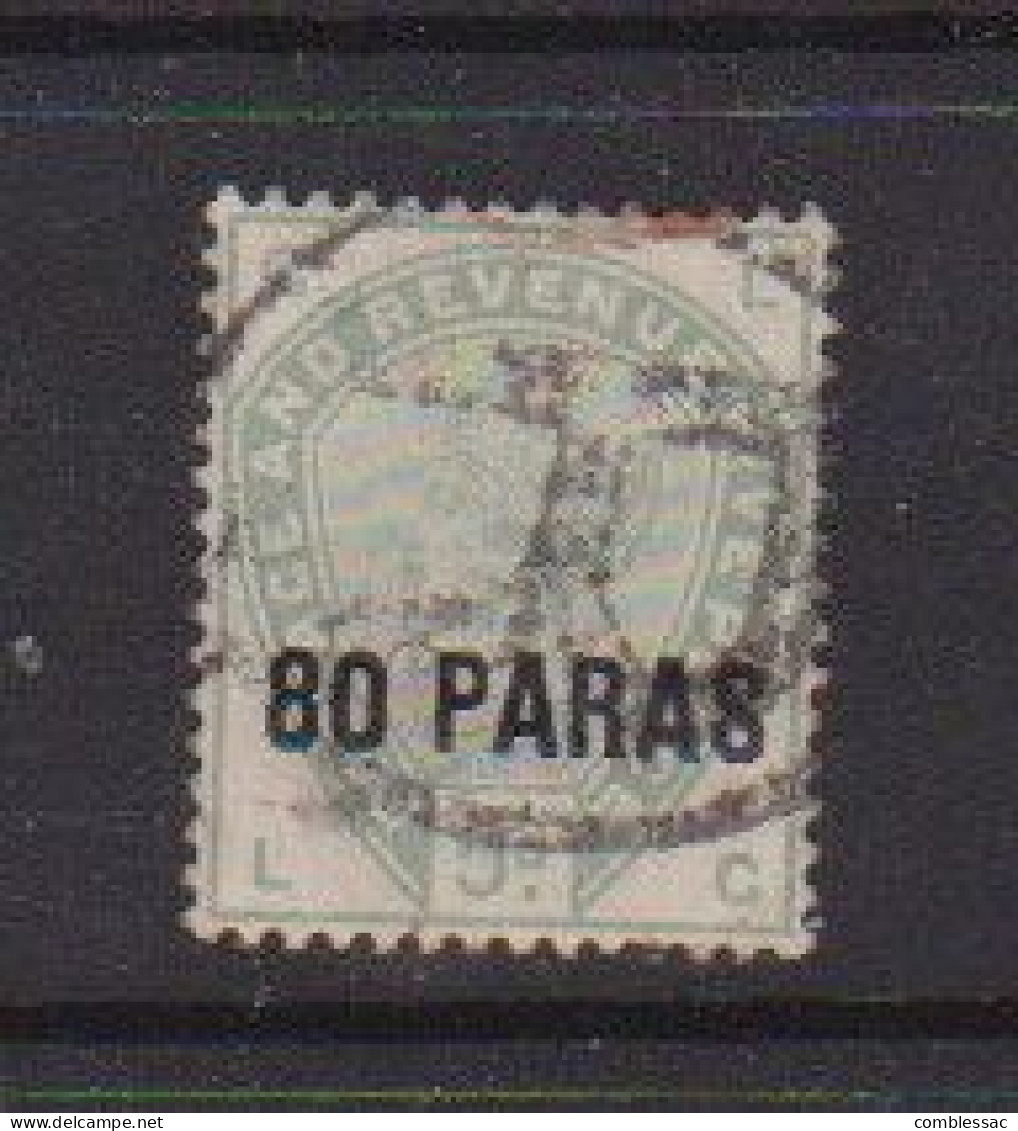 BRITISH  LEVANT    1885    80pa  On  5d  Green    USED - Levante Britannico