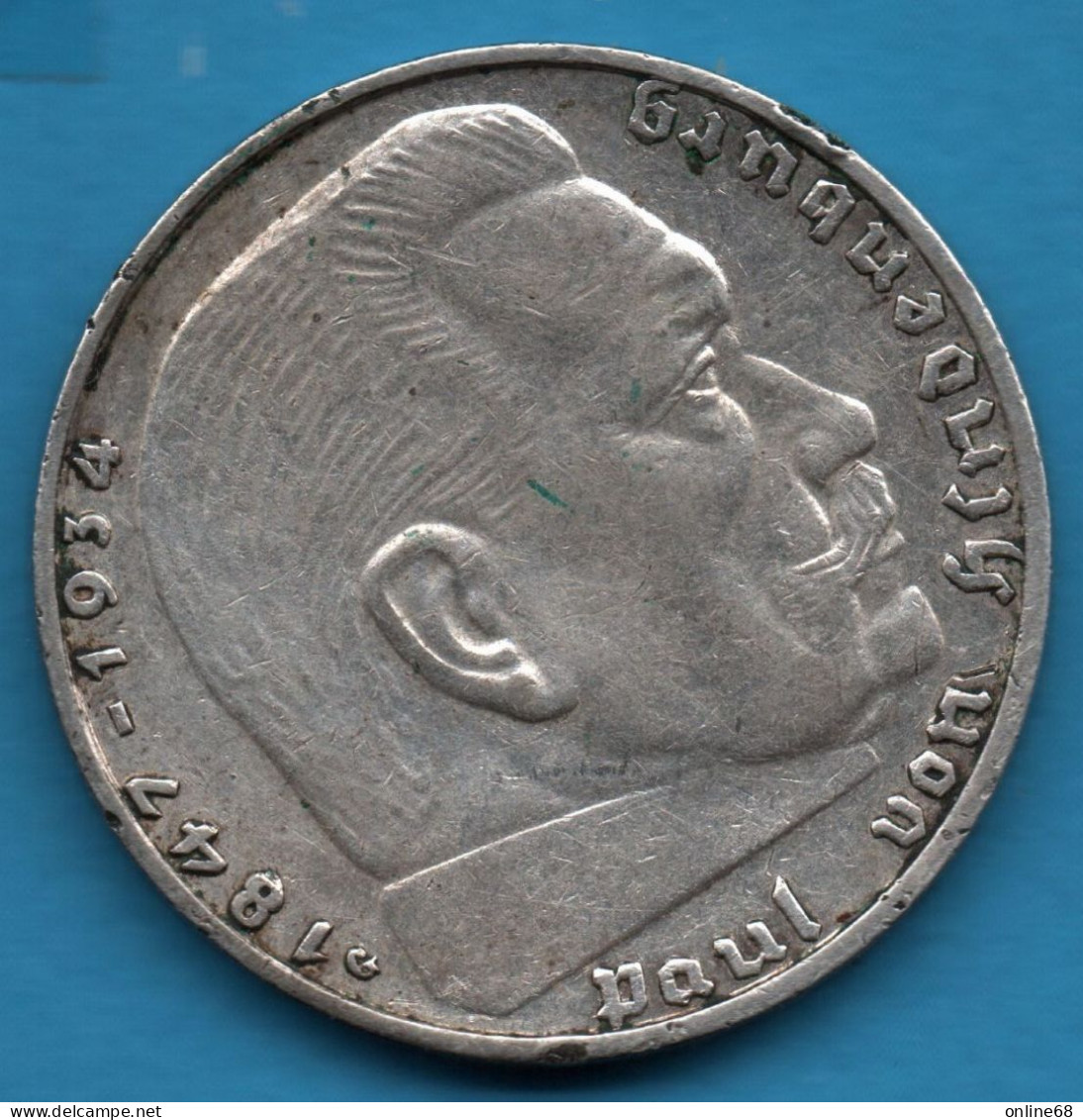 DEUTSCHES REICH 2 REICHSMARK 1938 G KM# 93 Argent 625‰ Silver Paul Von Hindenburg Svastika - 2 Reichsmark