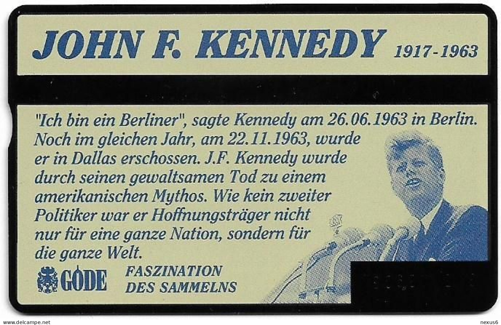 UK - BT - L&G - BTO-036 - J. F. Kennedy - 305K - 5U, 1993, 6.000ex, Mint - BT Buitenlandse Uitgaven