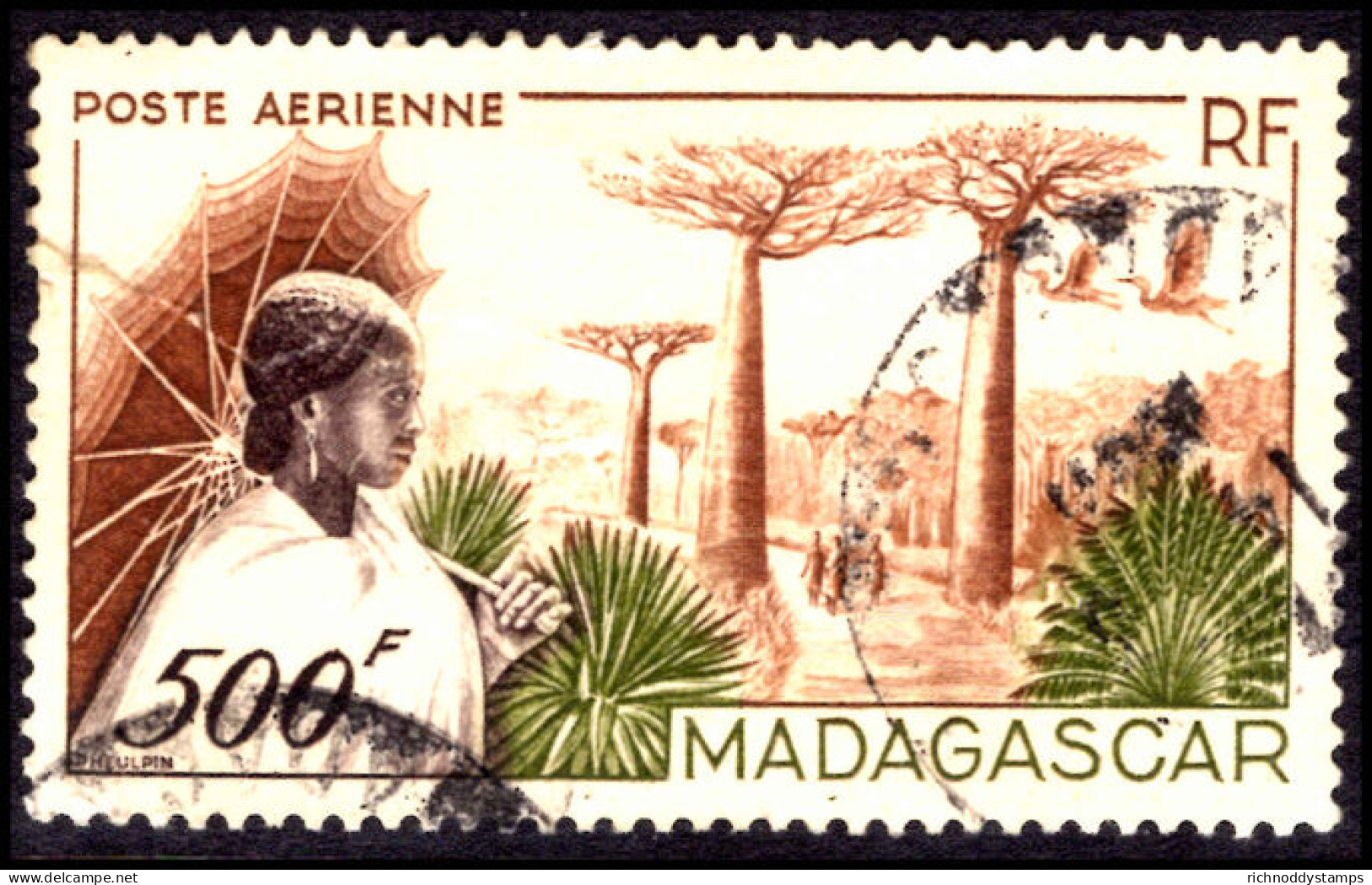 Madagascar 1952 500f Woman And Forest Road Fine Used. - Used Stamps