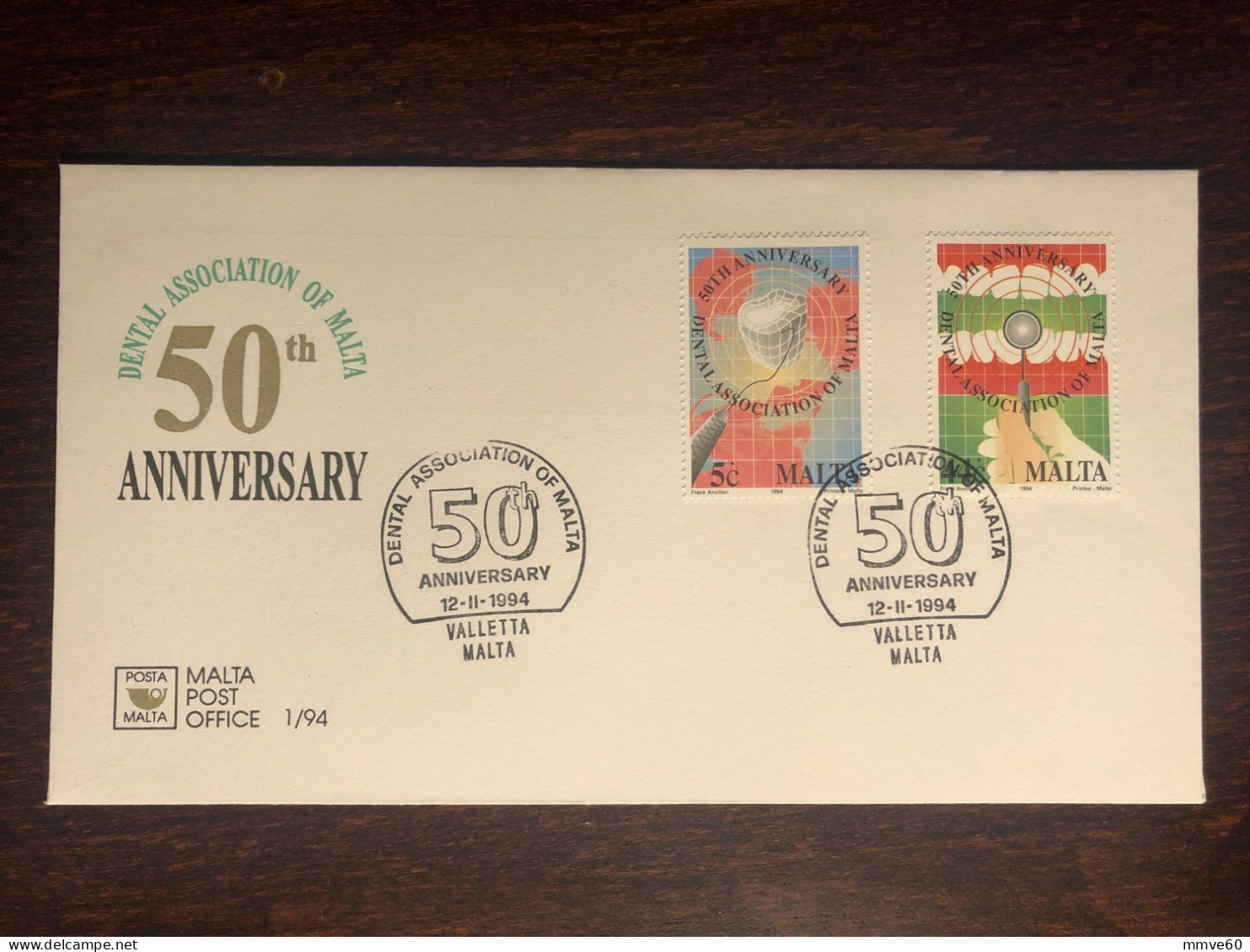 MALTA FDC COVER 1994 YEAR DENTAL DENTISTRY HEALTH MEDICINE STAMPS - Malte