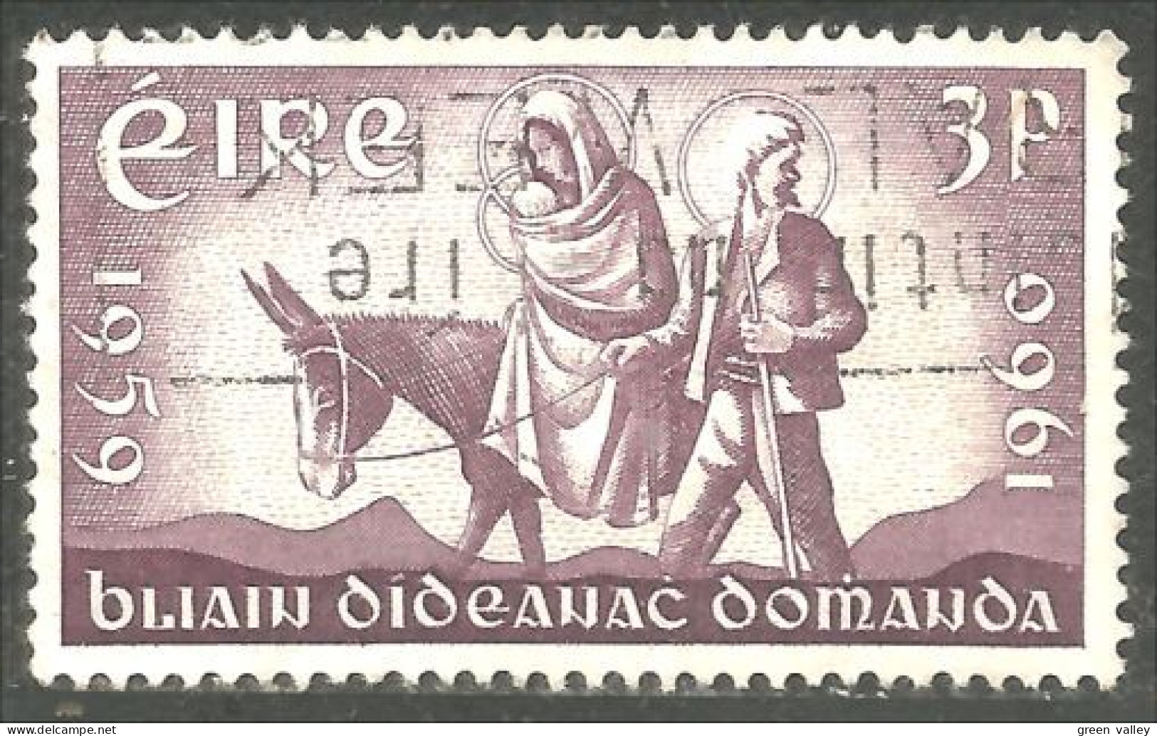 510 Ireland 1960 Noel Christmas Fuite Egypte Âne Asino Donkey Esel Burro Ezel Ane (IRL-126c) - Esel