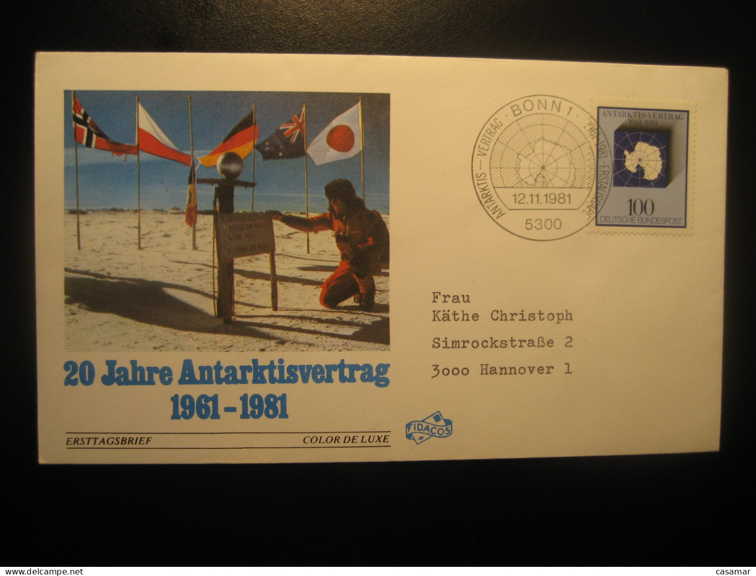 BONN 1981 To Hannover Antarctic Treaty FDC Cancel Cover GERMANY Antarctique Antarctics Antarctics - Traité Sur L'Antarctique
