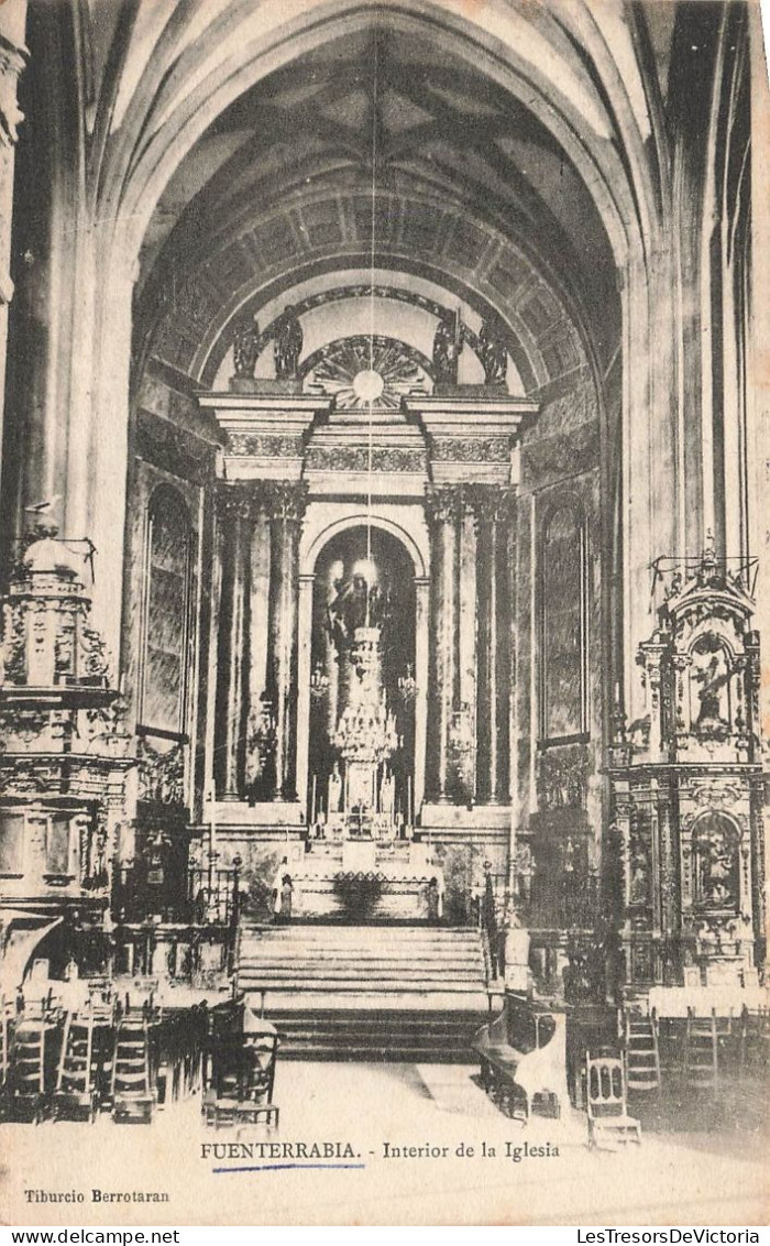 ESPAGNE - Fuenterrabia - Intérior De La Iglesia - Vue à L'intérieur De L'église - Carte Postale Ancienne - Sonstige & Ohne Zuordnung