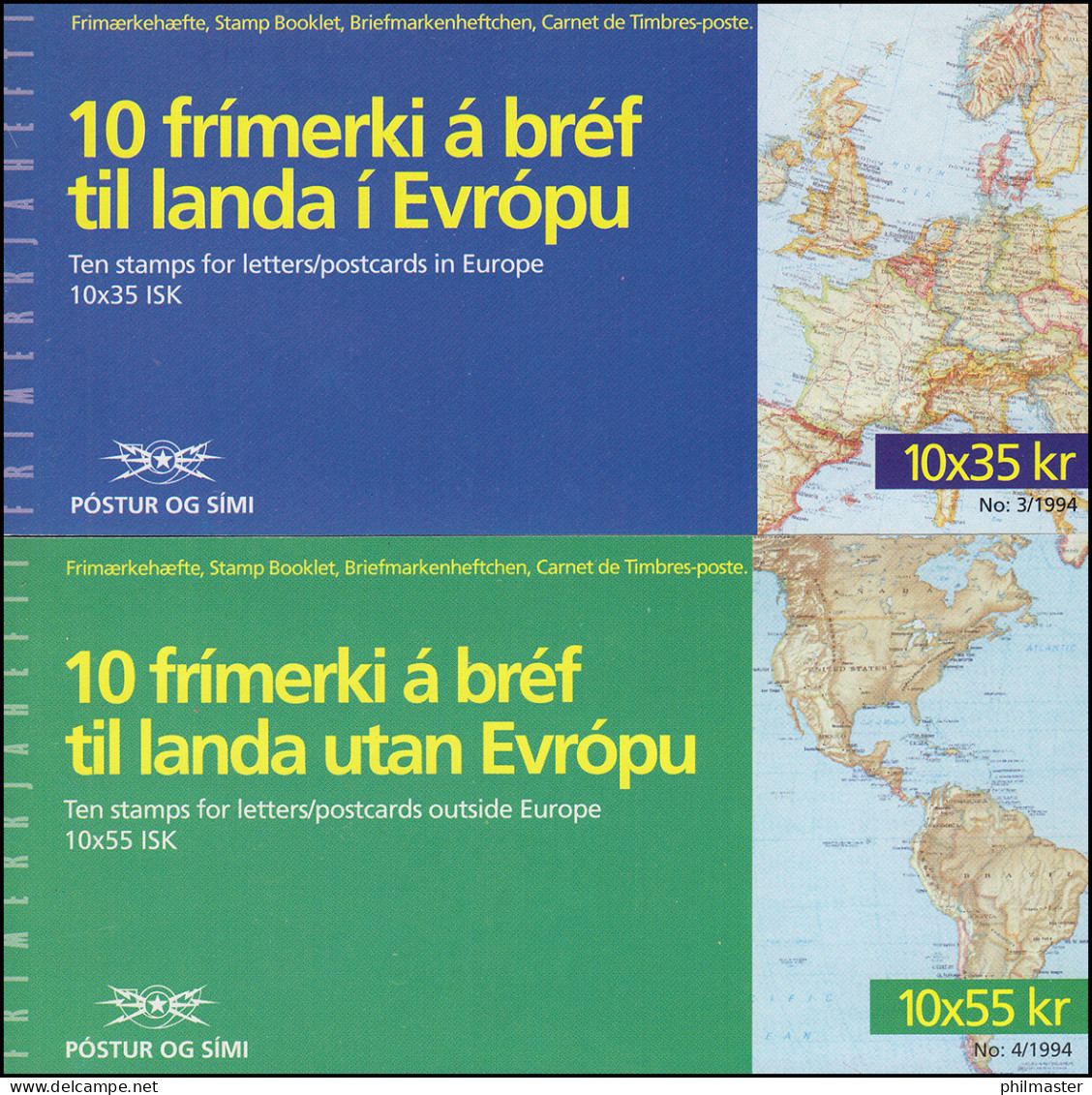 Island Markenheftchen 800-801 Europa, MH-Paar O Gestempelt - Booklets