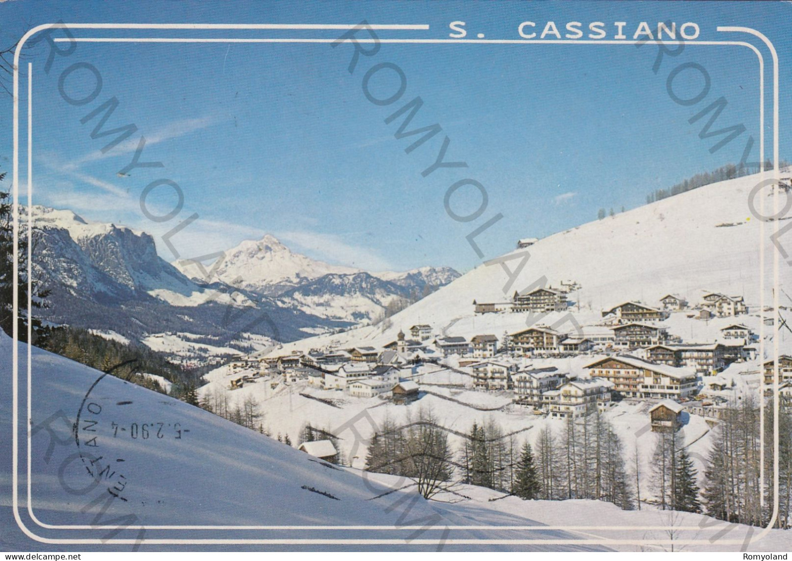 CARTOLINA  C3 S.CASSIANO M.1537,BOLZANO,TRENTINO ALTO ADIGE-DOLOMITI-VAL BADIA-VERSO IL PUTIA M.2874-VIAGGIATA 1990 - Parken & Tuinen