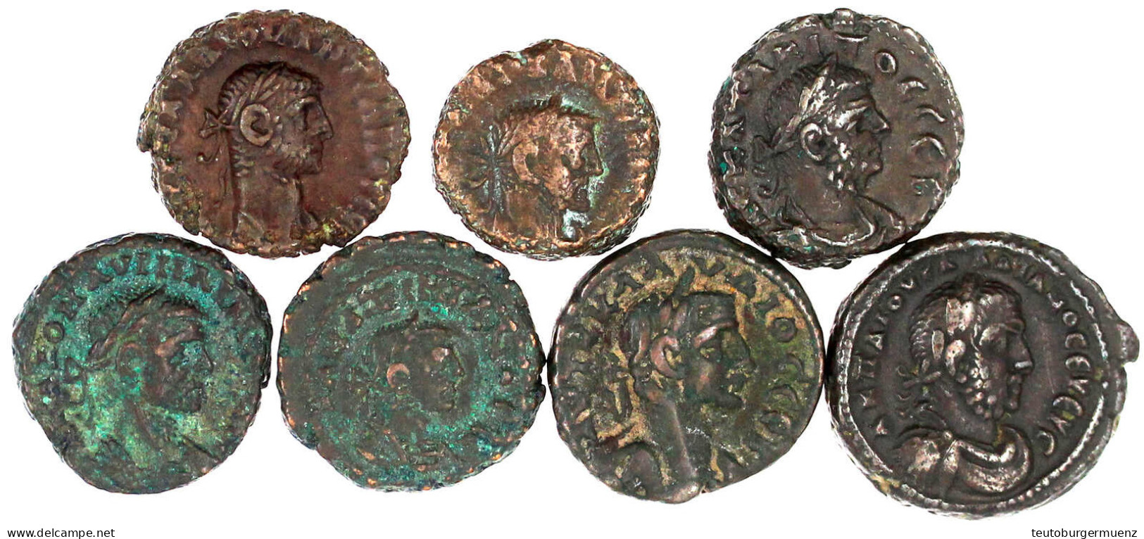 Alexandria In Ägypten: 7 AE Tetradrachmen Des 3. Jh. Claudius Goticus, Gallienus, Tacitus, Aurelian, Maximian (2 X), Dio - Sonstige & Ohne Zuordnung