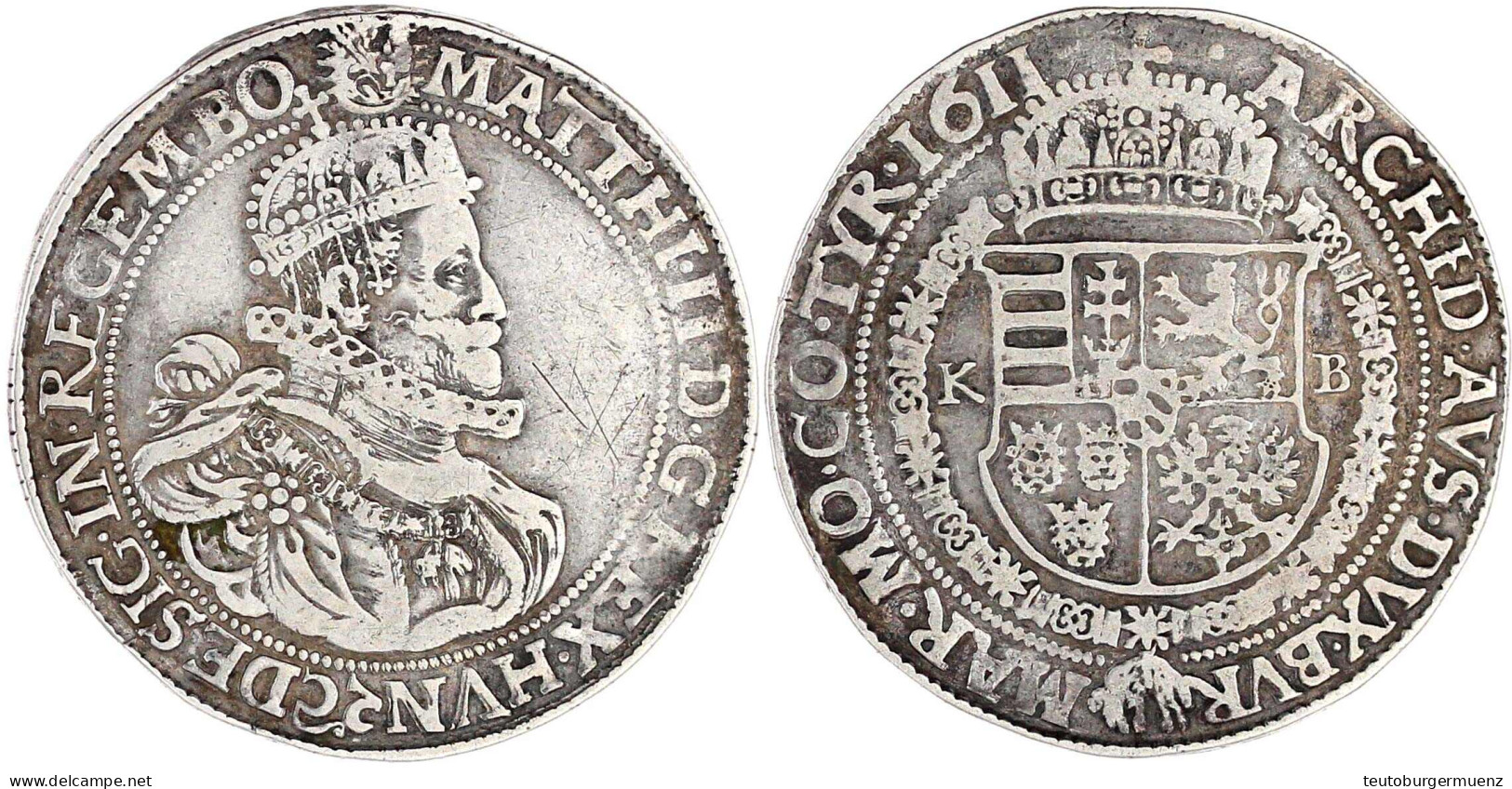 Reichstaler 1611 KB, Kremnitz. 27,66 G. Fast Sehr Schön, Leichtes Graffiti Auf Vs., Selten. Voglhuber 110/1. MzA. Seite  - Gold Coins