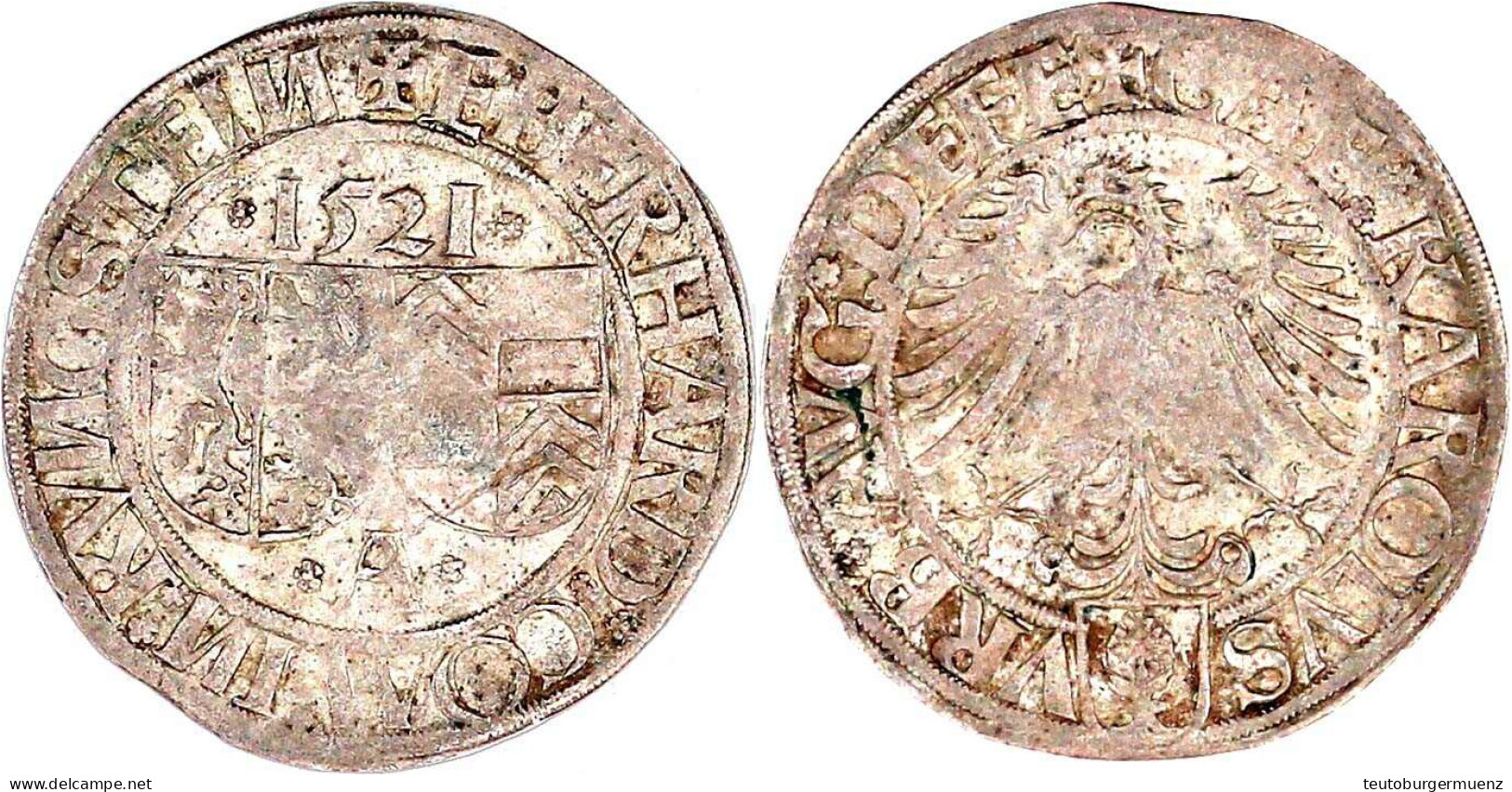 Batzen 1521. Gutes Sehr Schön, Prägeschwäche. Schulten 39. - Gold Coins