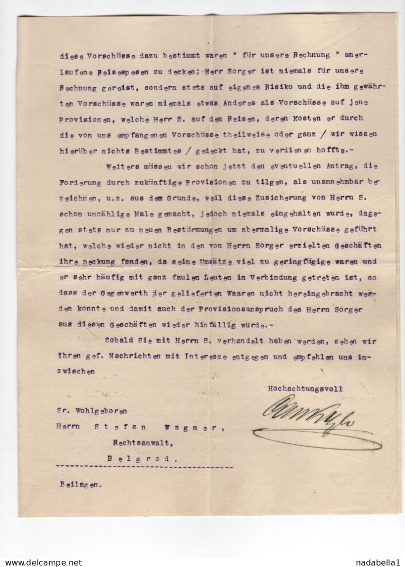 1905. AUSTRIA,VIENNA,CARL KOHN & CO,VINE AND CHAMPAGNE IMPORTERS LETTERHEAD,INVOICE TO BELGRADE,SERBIA - Autriche