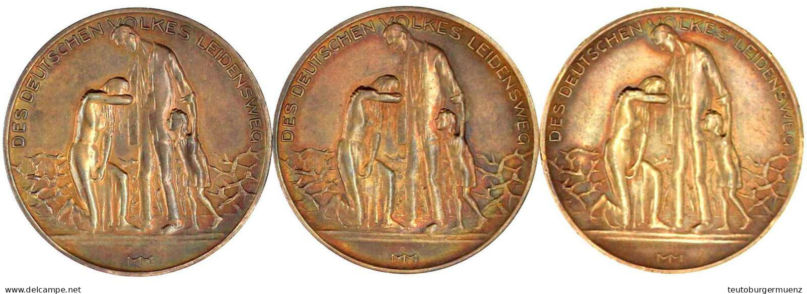 Bronzemünzen Zu 2, 3 U. 5 Mark 1924. PRIV. BÜRGER-SCHÜTZEN-GESELLSCH. Rs. Trauernde Familie, "DES DEUTSCHEN VOLKES LEIDE - Sonstige & Ohne Zuordnung