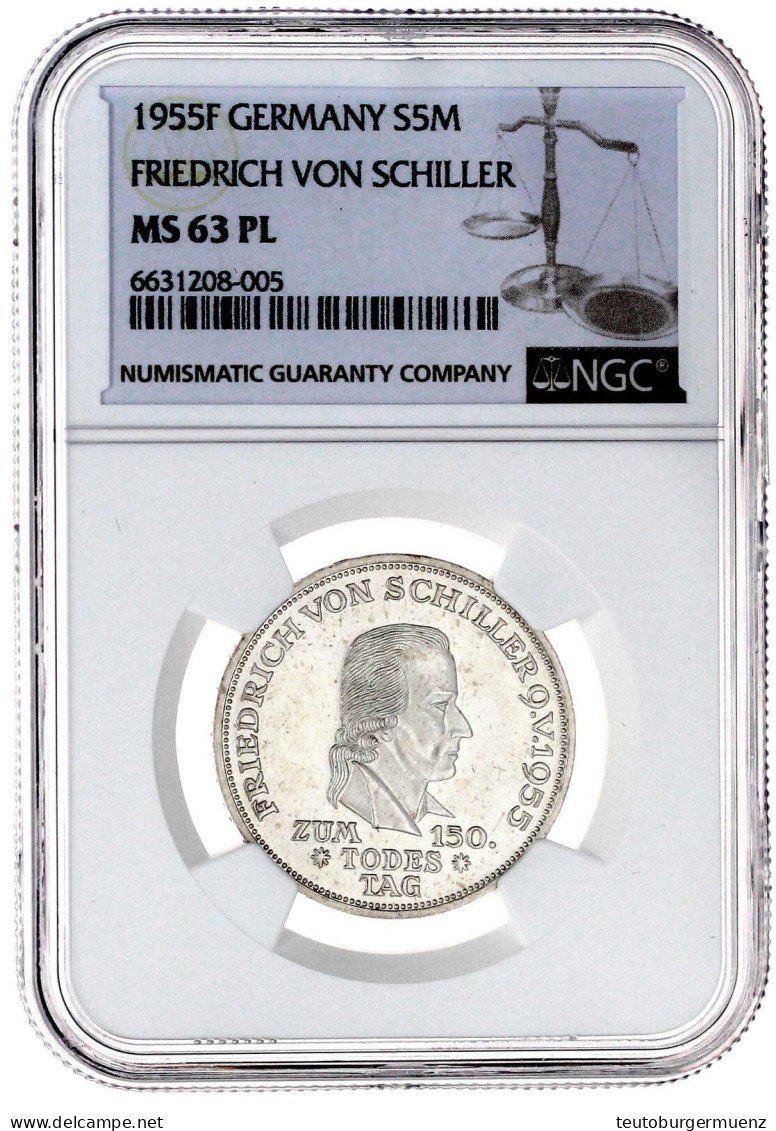 Schiller 1955 F. Im NGC-Blister Mit Grading PL 63. Jaeger 389. - Sonstige & Ohne Zuordnung