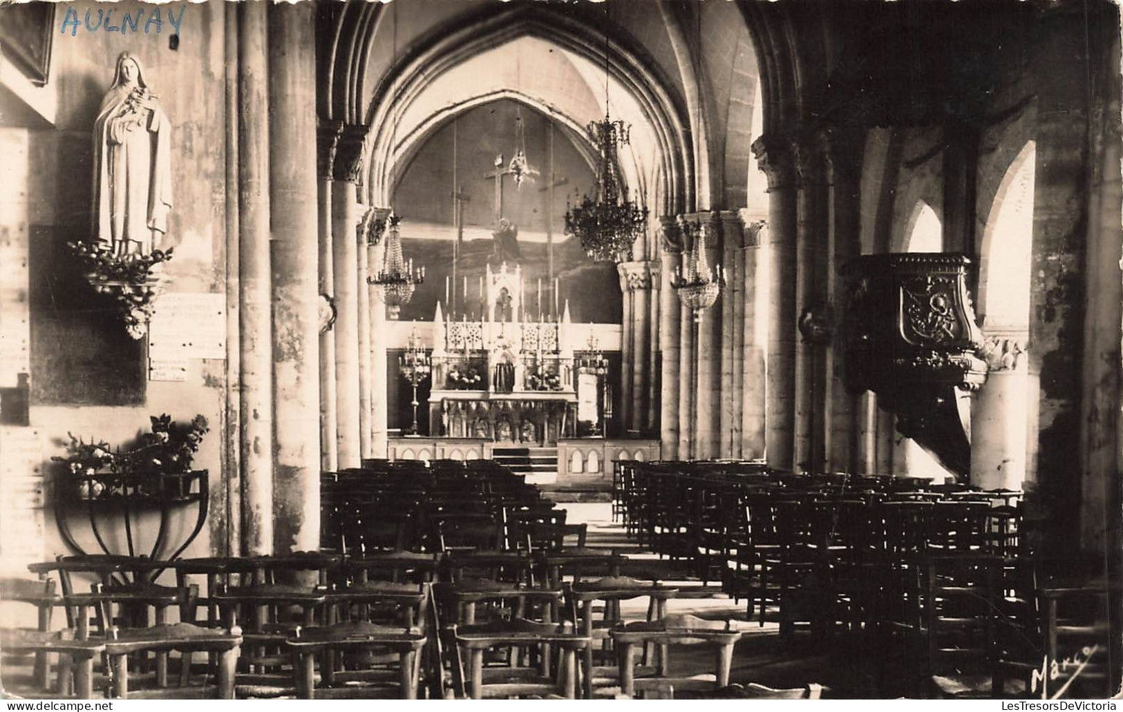 FRANCE - Aulnay Sous Bois - Vue à L'intérieur De L'église St Sulpice (XII E S) - Carte Postale Ancienne - Aulnay Sous Bois