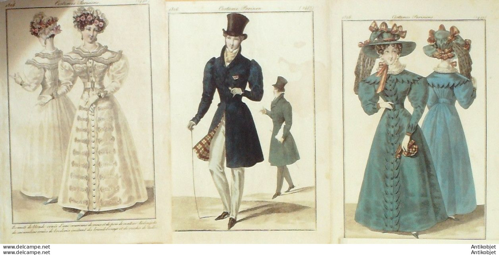 Gravures De Mode Costume Parisien 1826 Lot 25 9 Pièces - Etchings