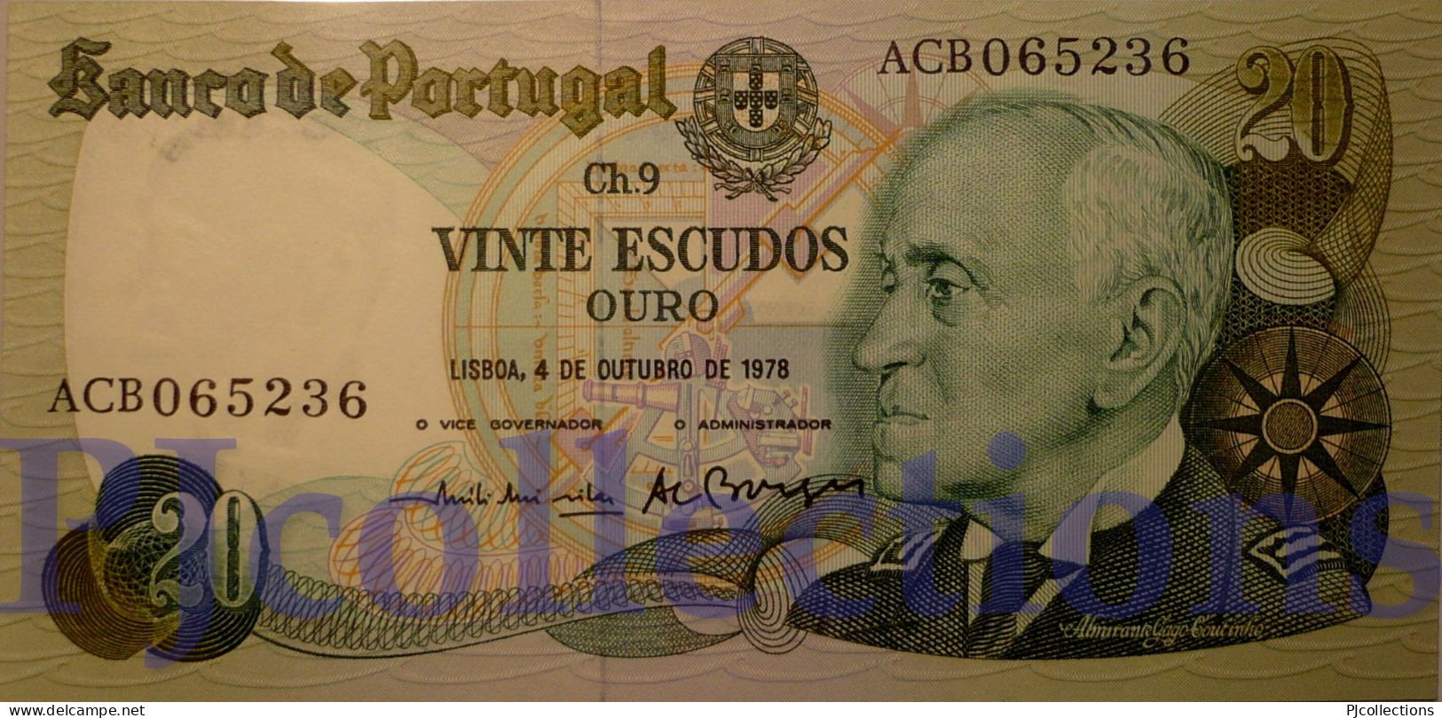 PORTOGALLO - PORTUGAL 20 ESCUDOS 1978 PICK 176b UNC - Portugal